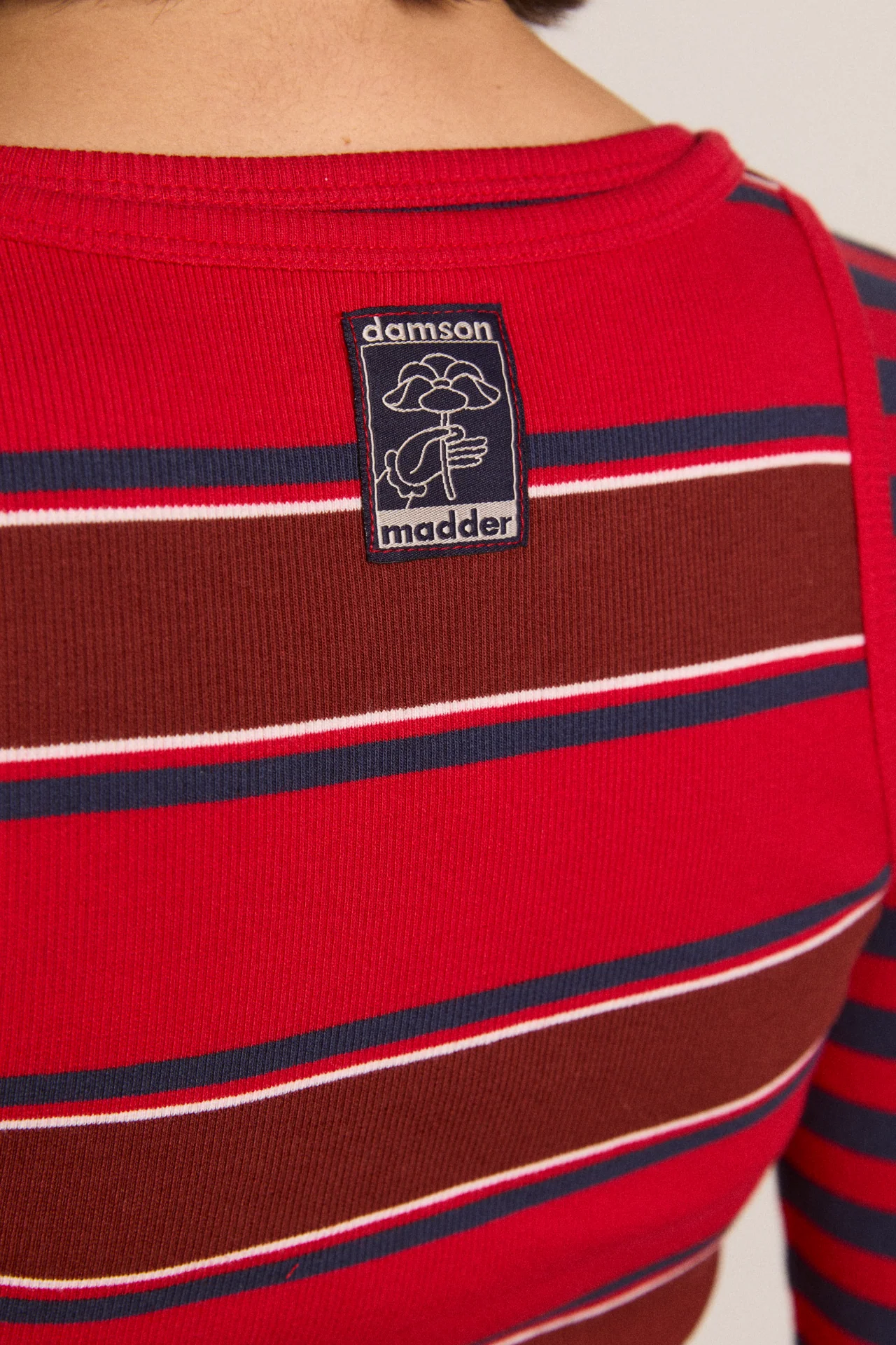 manon layered ls tee red stripe