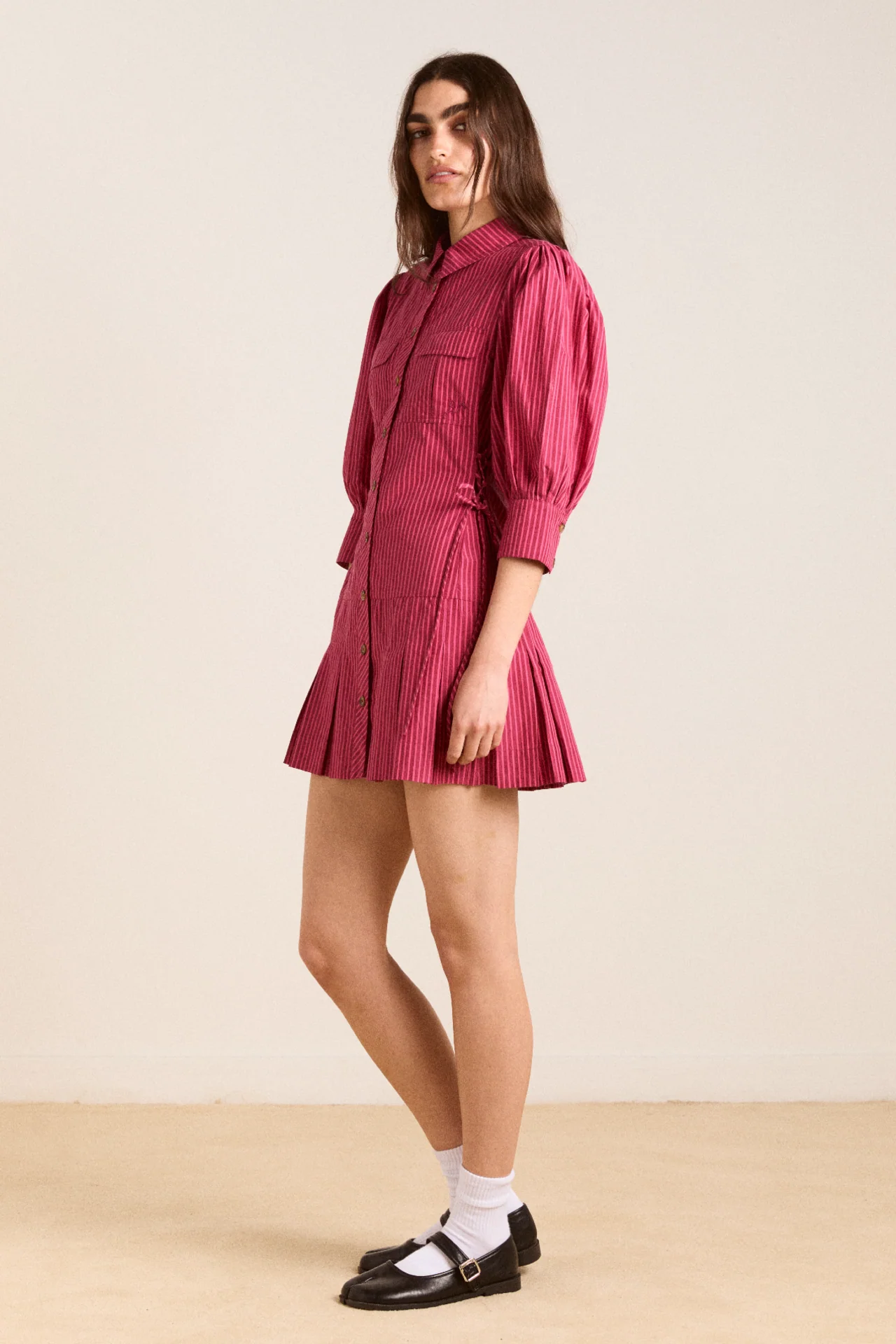 maisie mini shirt dress - berry business