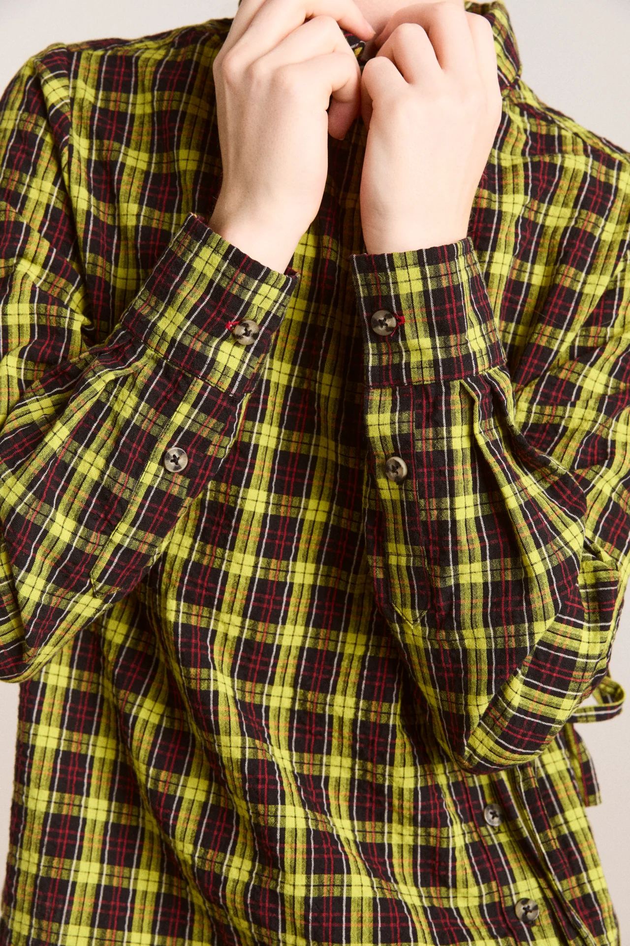 robyn shirt with removable tie - yellow check