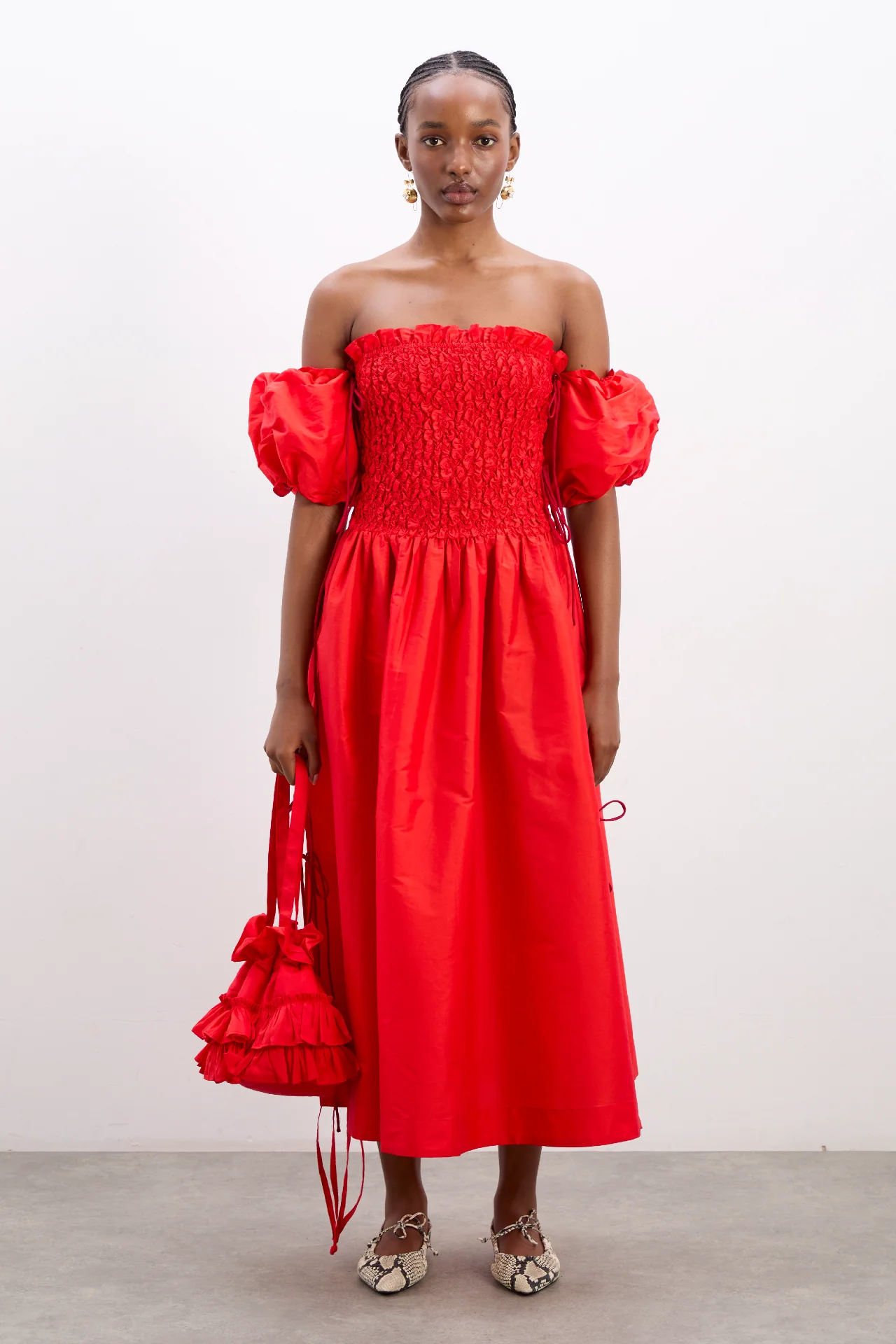 sita multiway midi dress - red