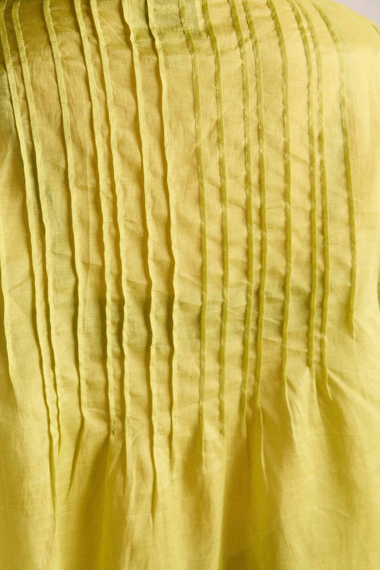sheer wendy blouse - golden lime