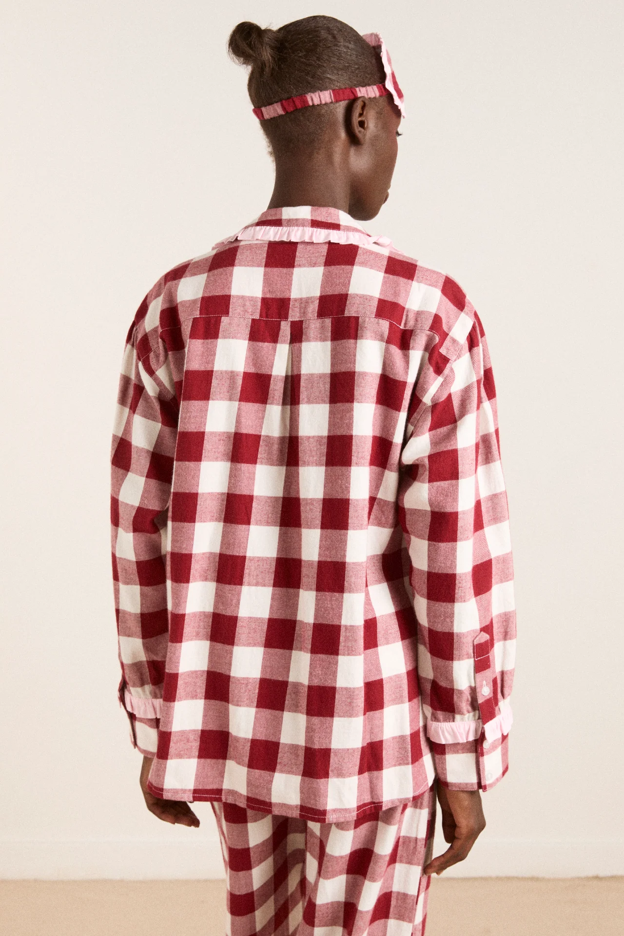 antonella pj set - burg gingham