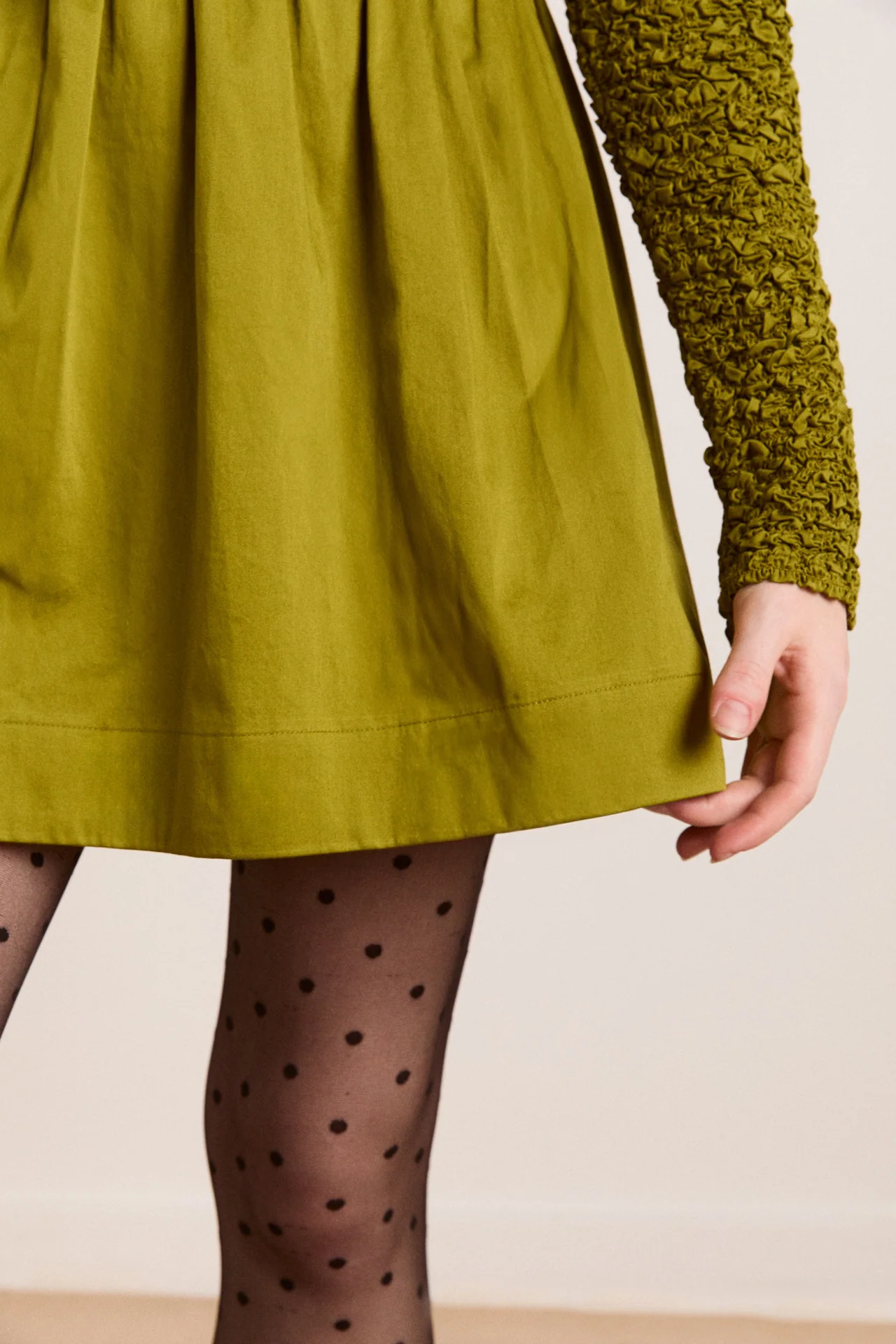 malinda super smocked mini dress - olive