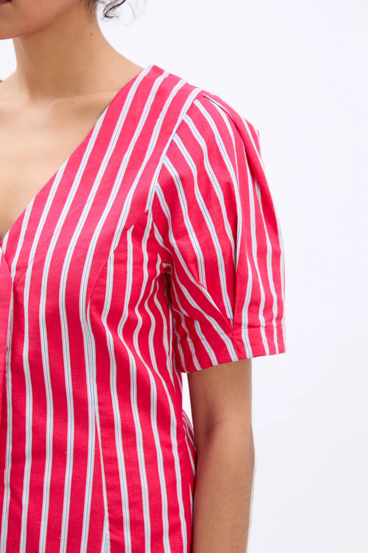 shell blouse - red stripe