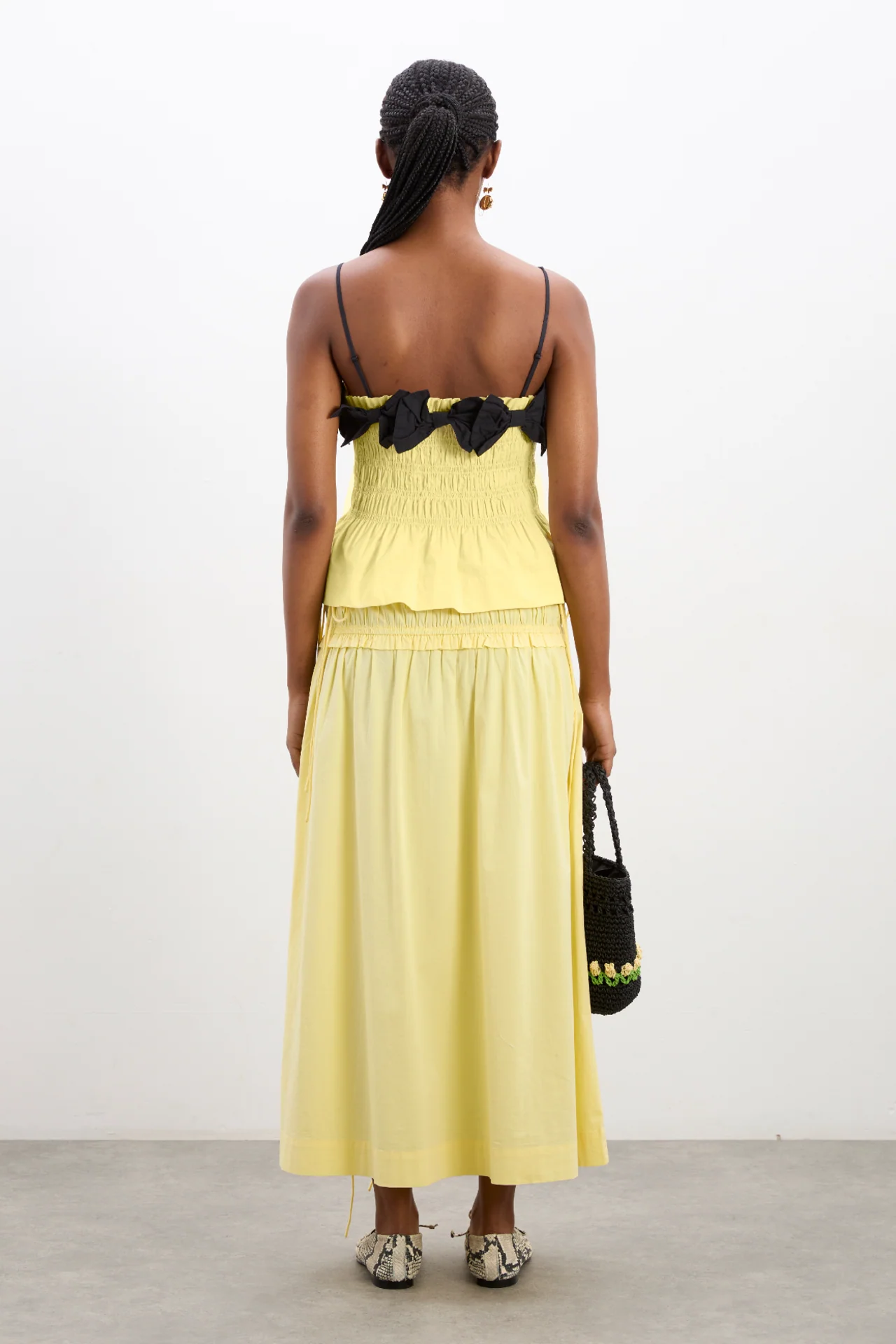 bea cami - butter yellow & black