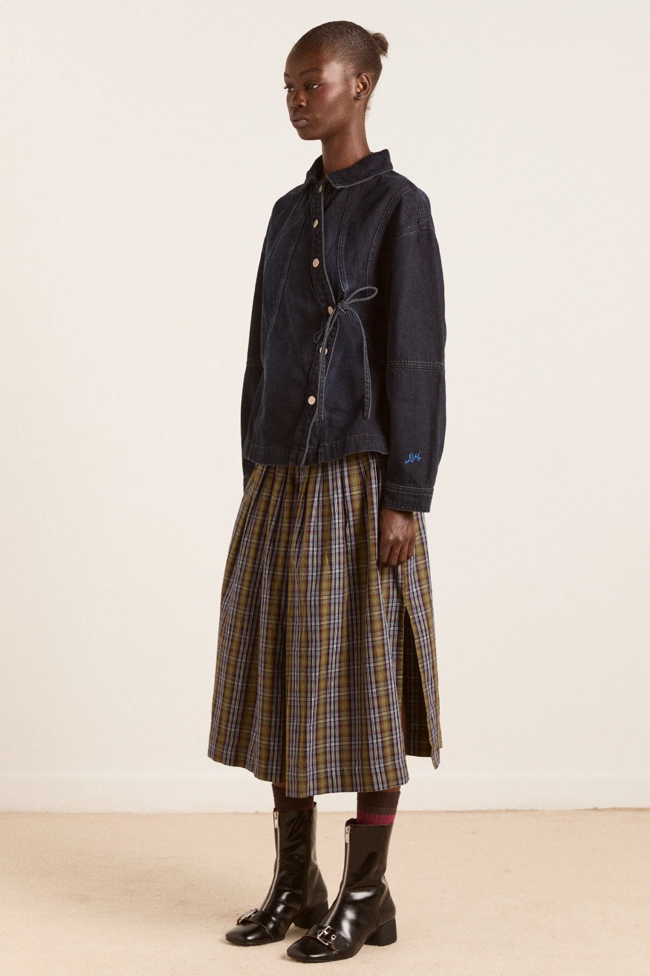 josie midi skirt - multi check