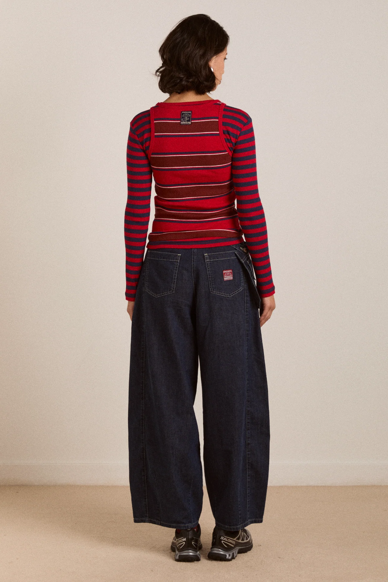 manon layered ls tee red stripe