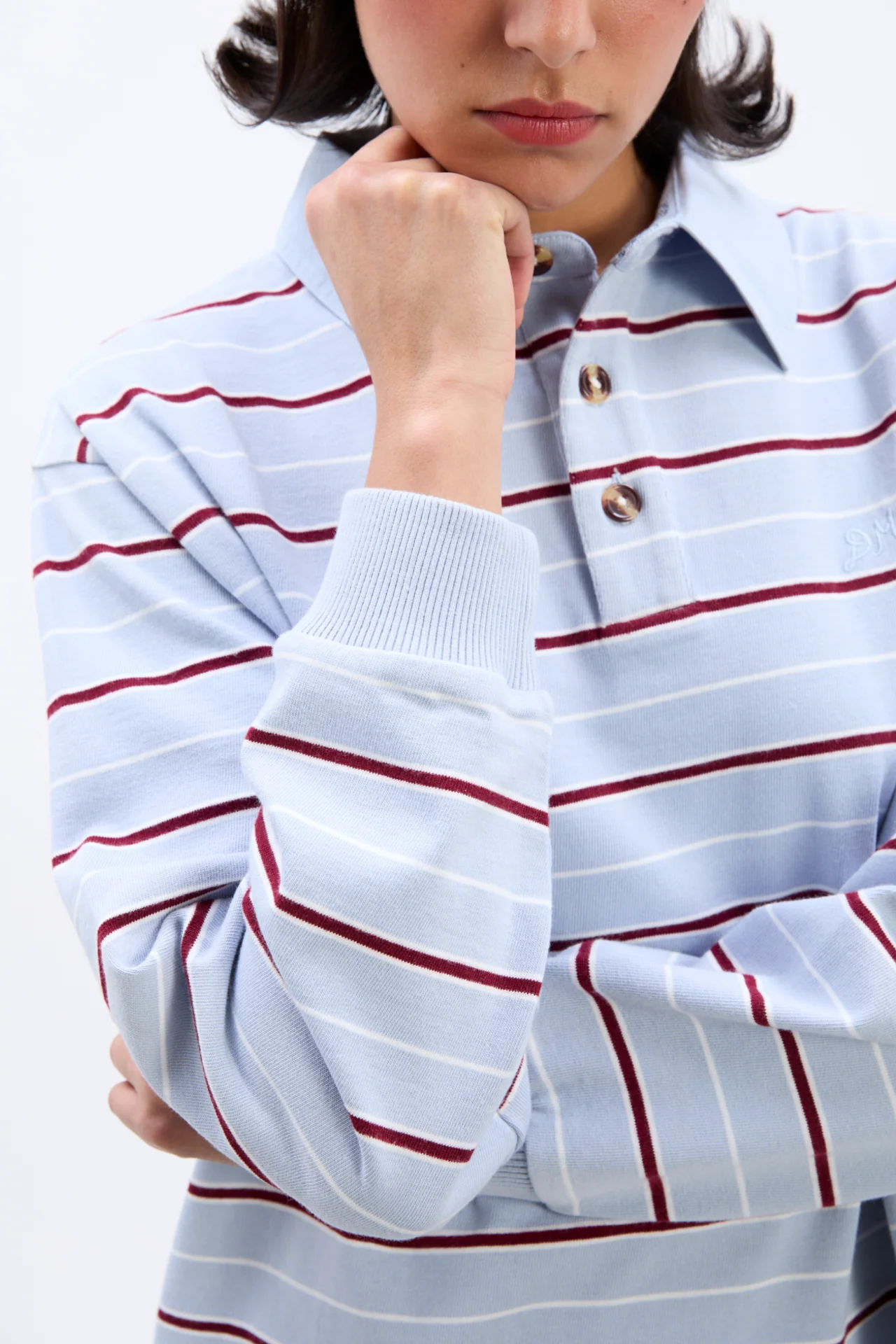 remie rugby shirt - light blue stripe