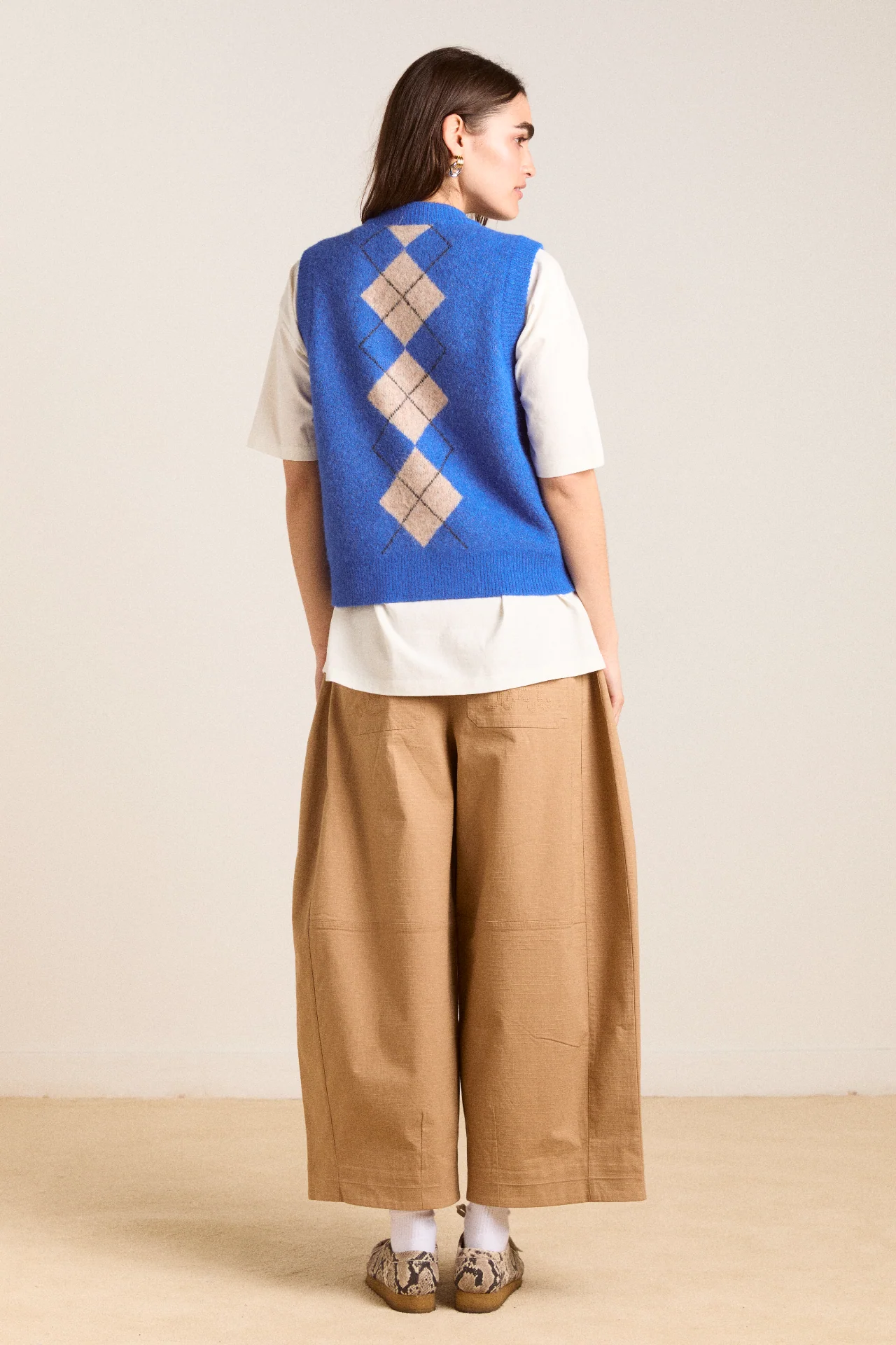 aggie knitted vest - argyle