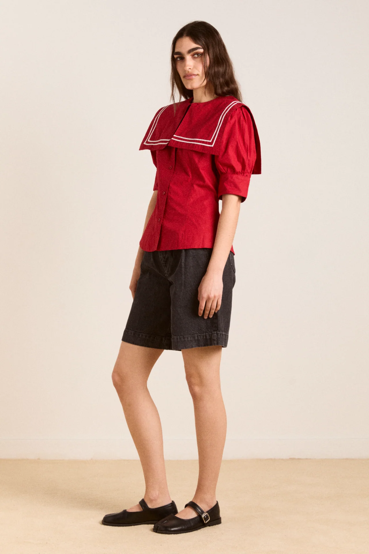 keisha blouse - cherry red