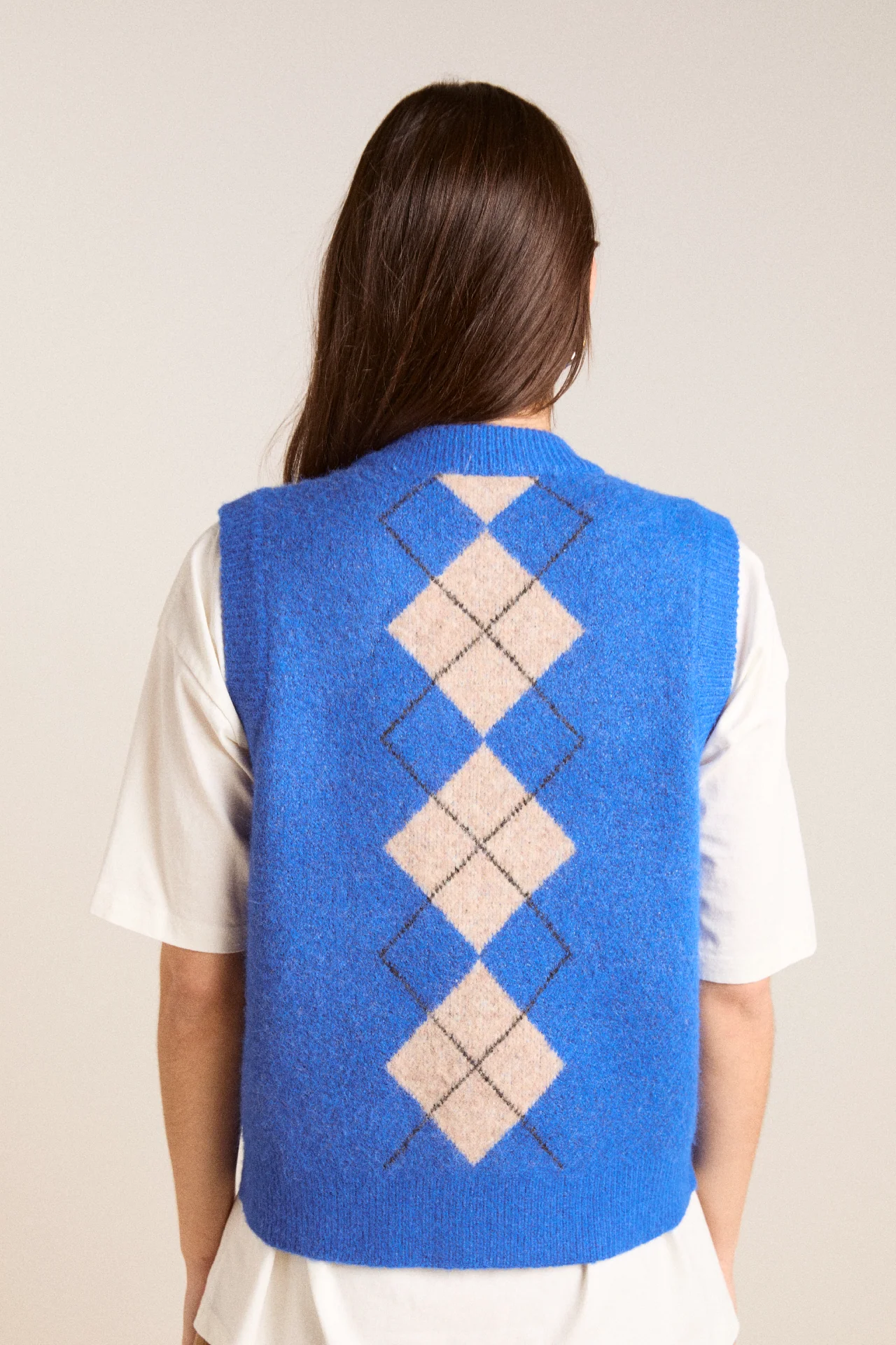 aggie knitted vest - argyle
