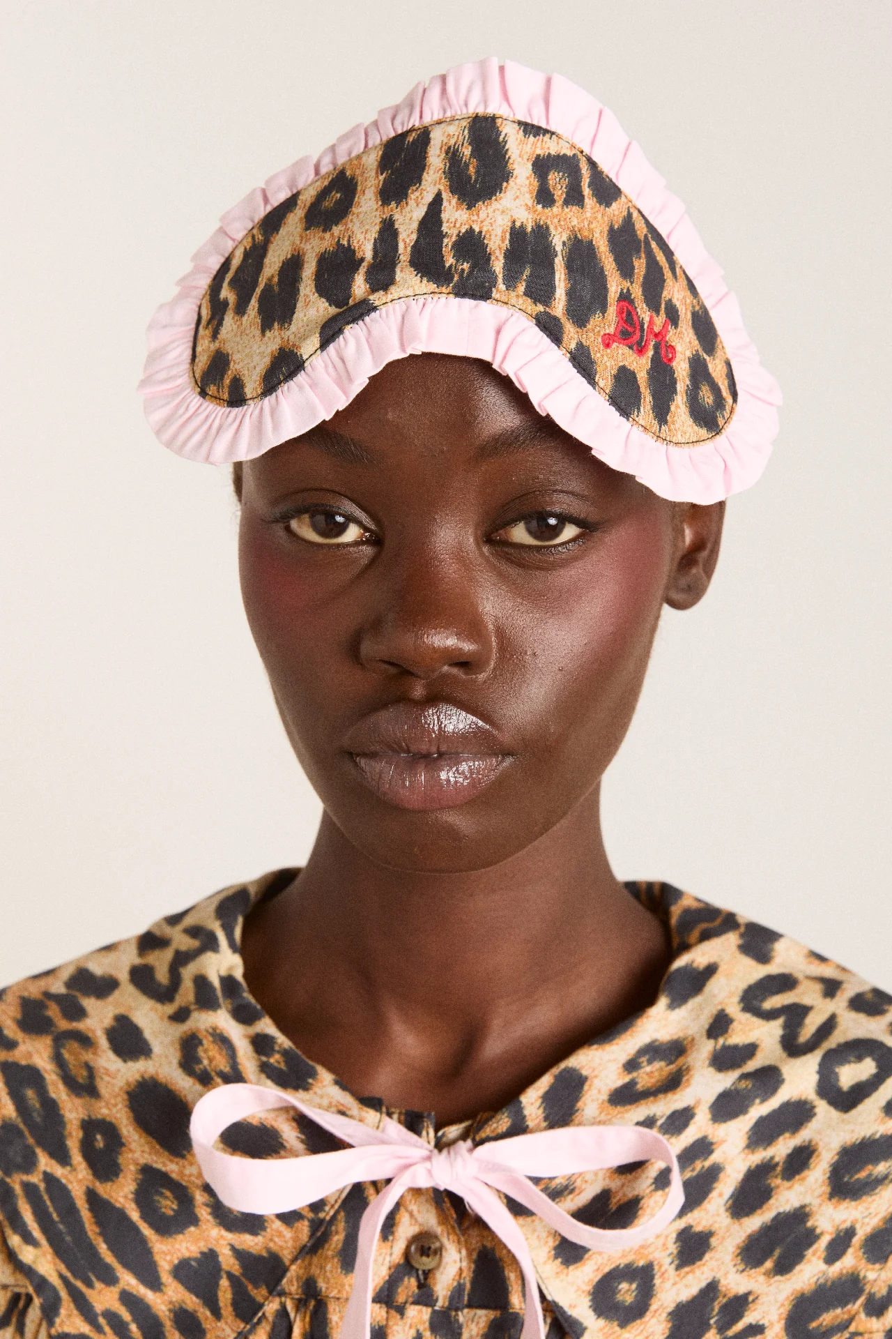 damson pj eye mask - leopard print