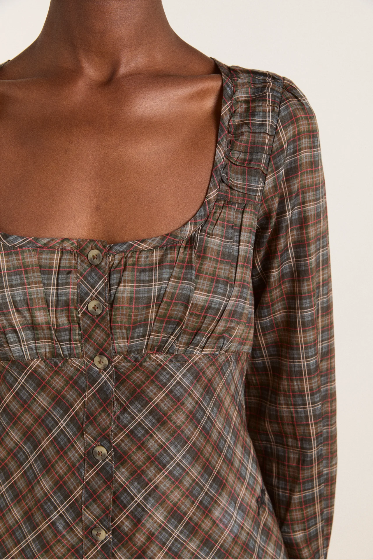 lemi sheer blouse - multi check