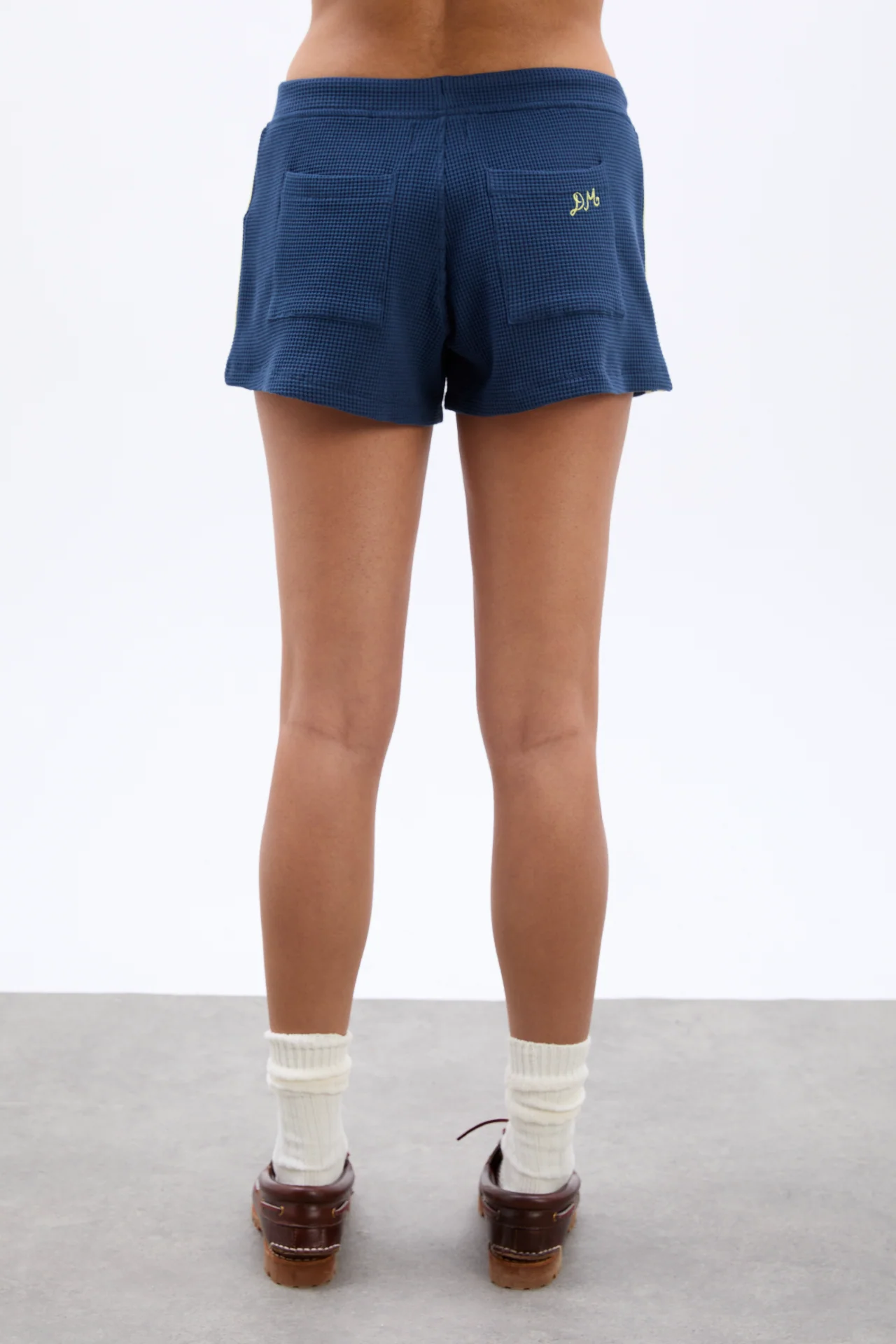 pippa waffle short - navy/butter