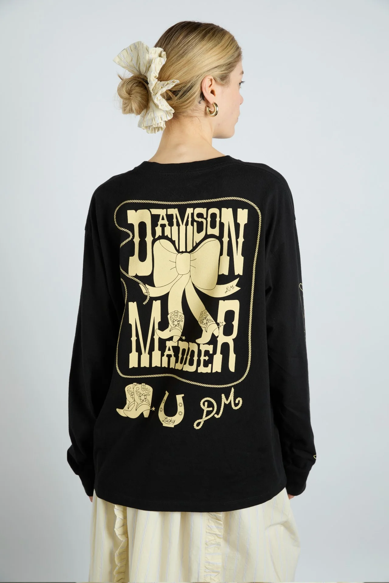 cowboy long sleeve tee- black