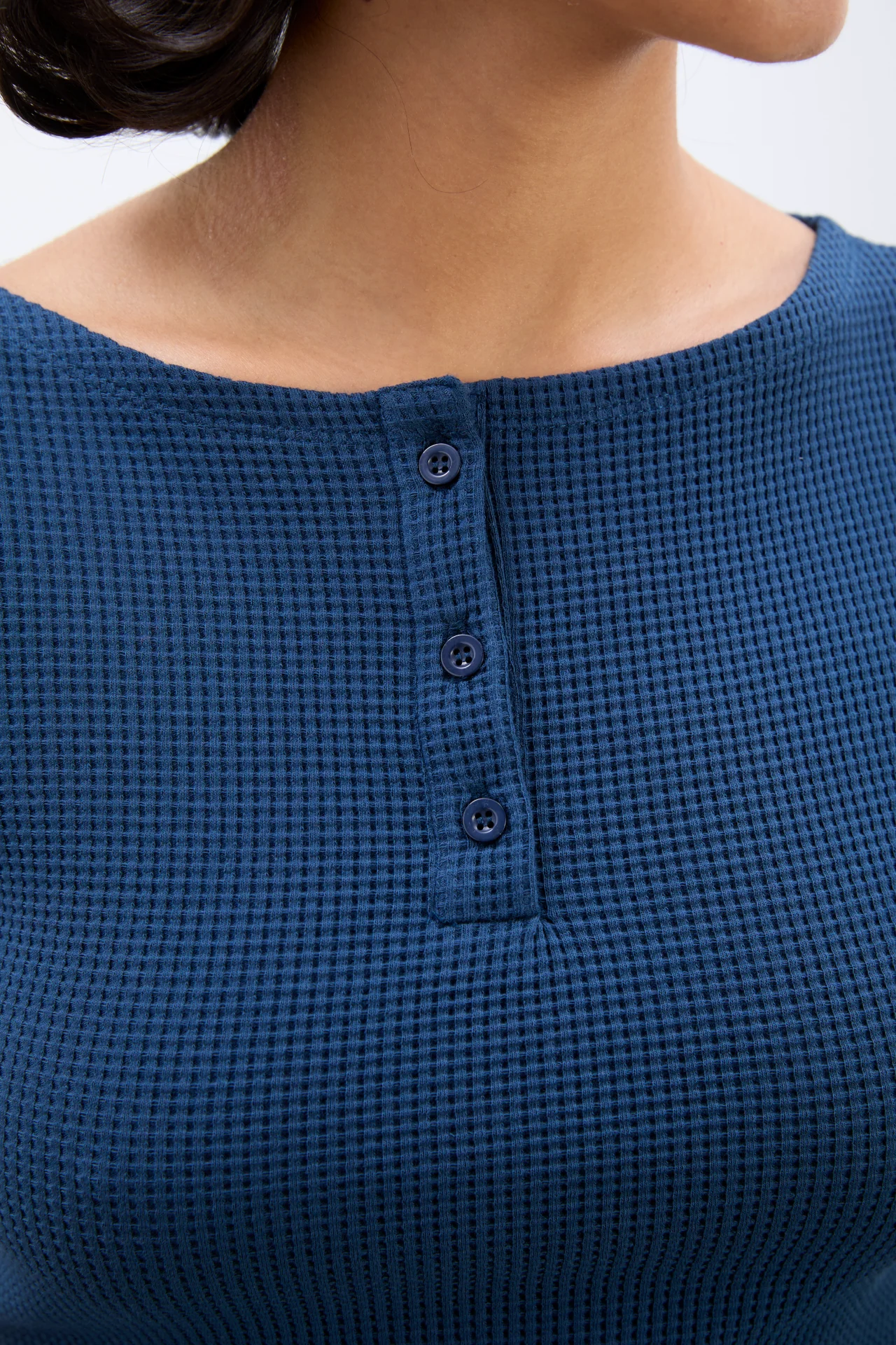 hattie waffle cami - navy/butter