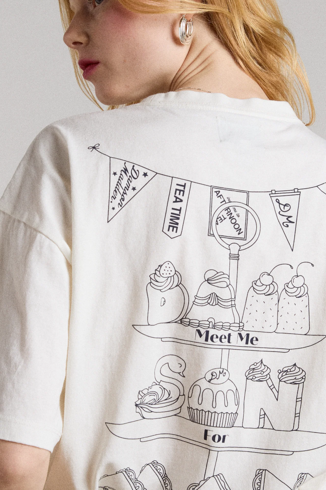afternoon tea boyfriend tee - white