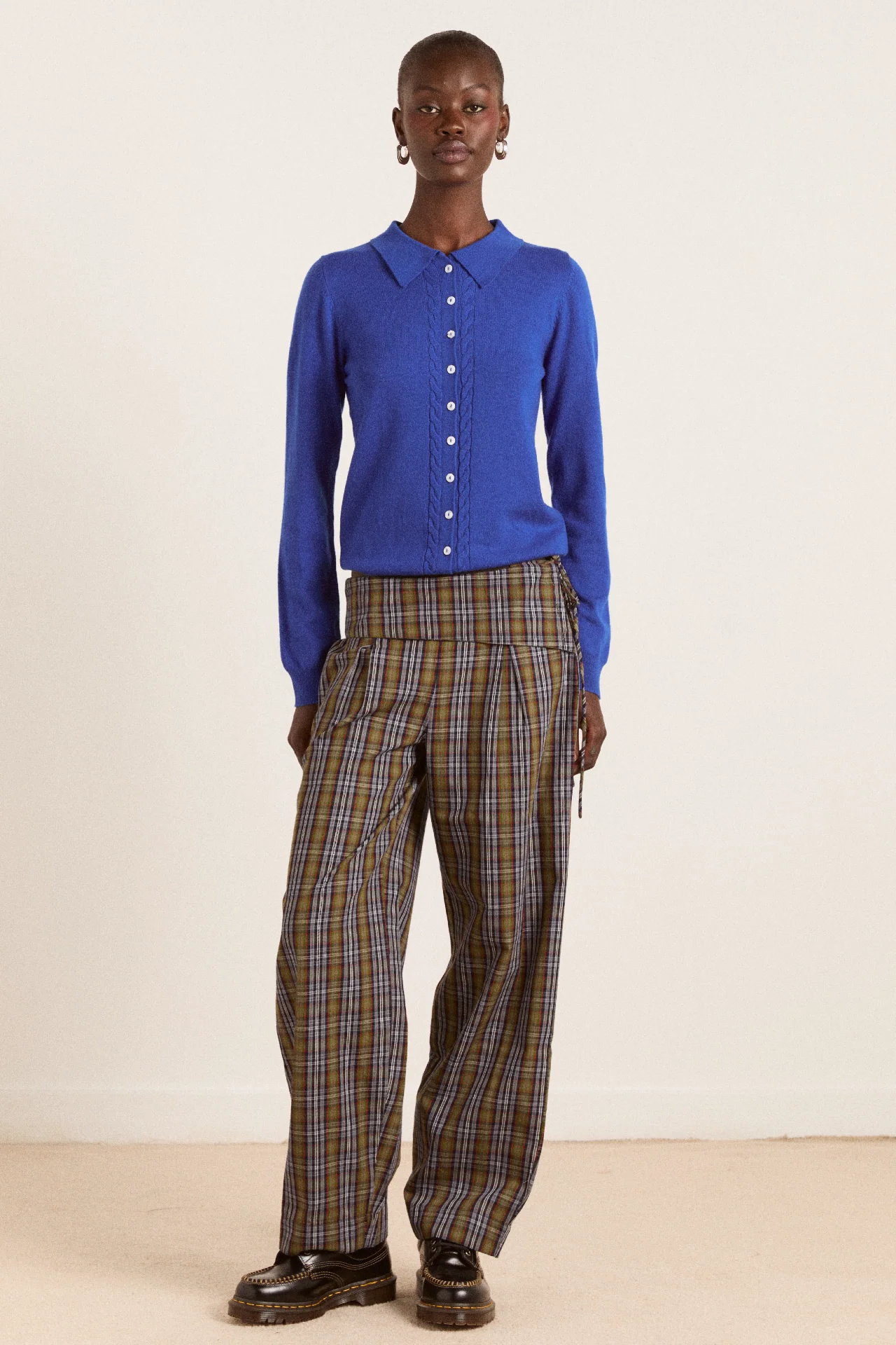 voula wool and cashmere blend cardigan - blue