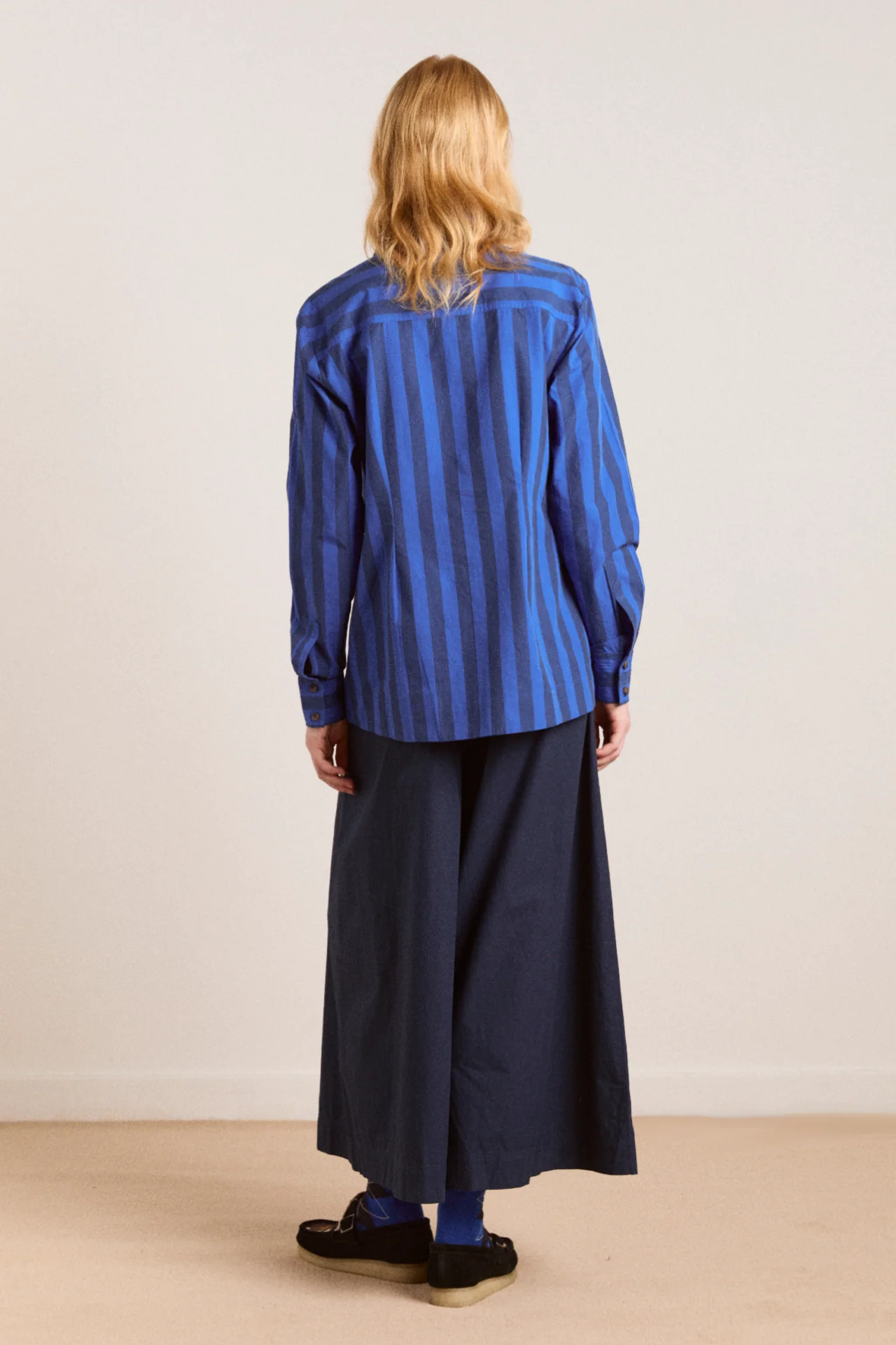 xenia shirt - cobalt stripe