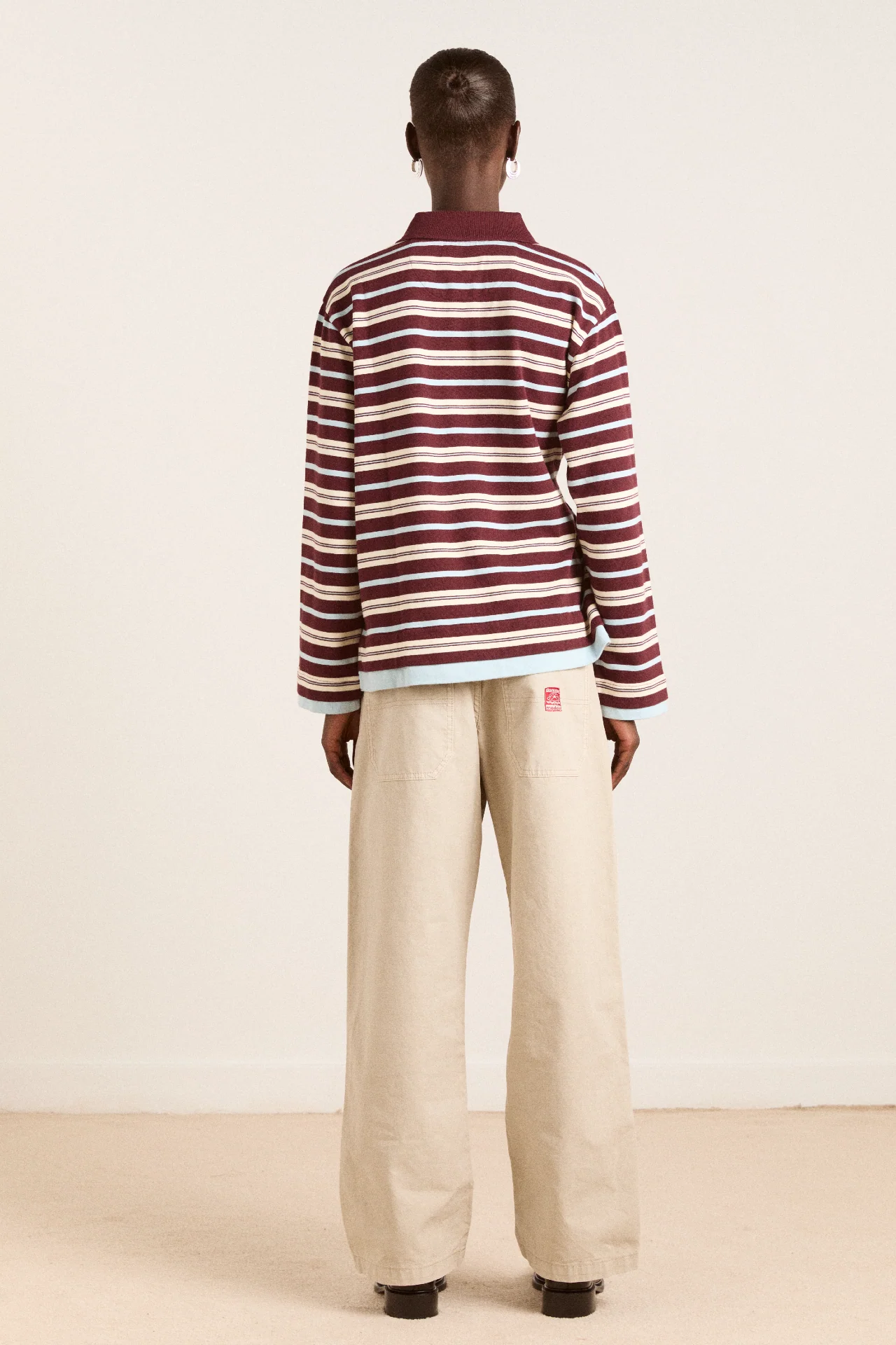 noah cinch layered rugby - choc stripe