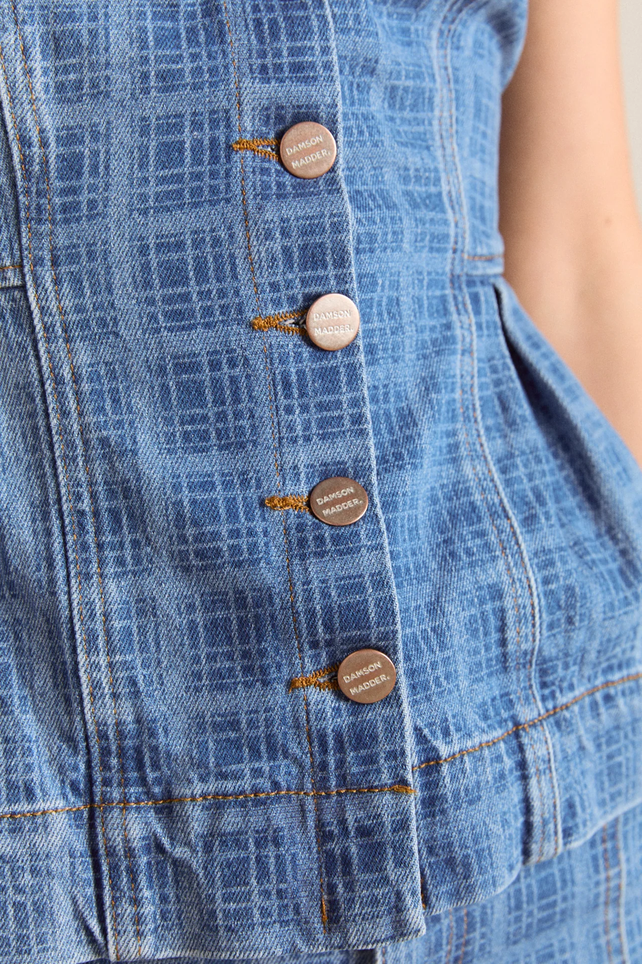 eloise denim top - laser check