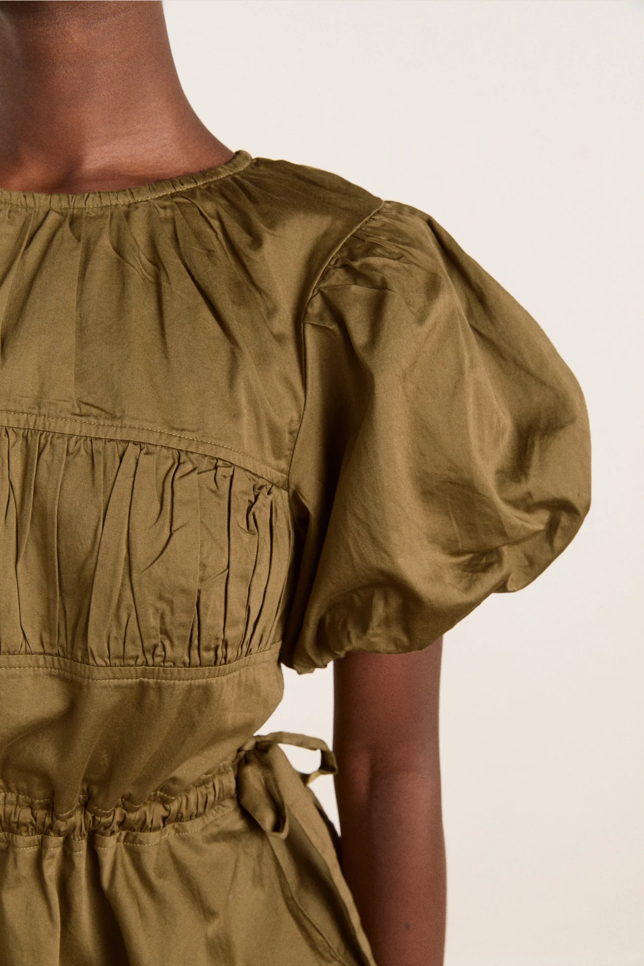 hadley blouse - olive cotton satin