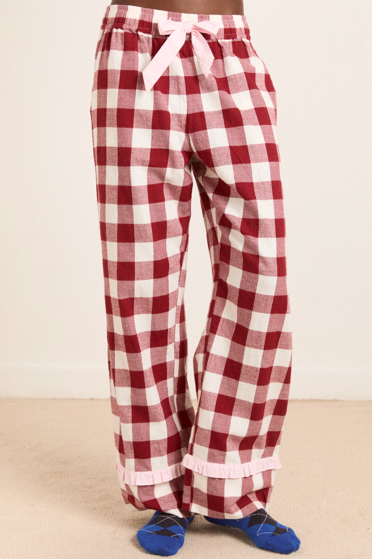 antonella pj set - burg gingham