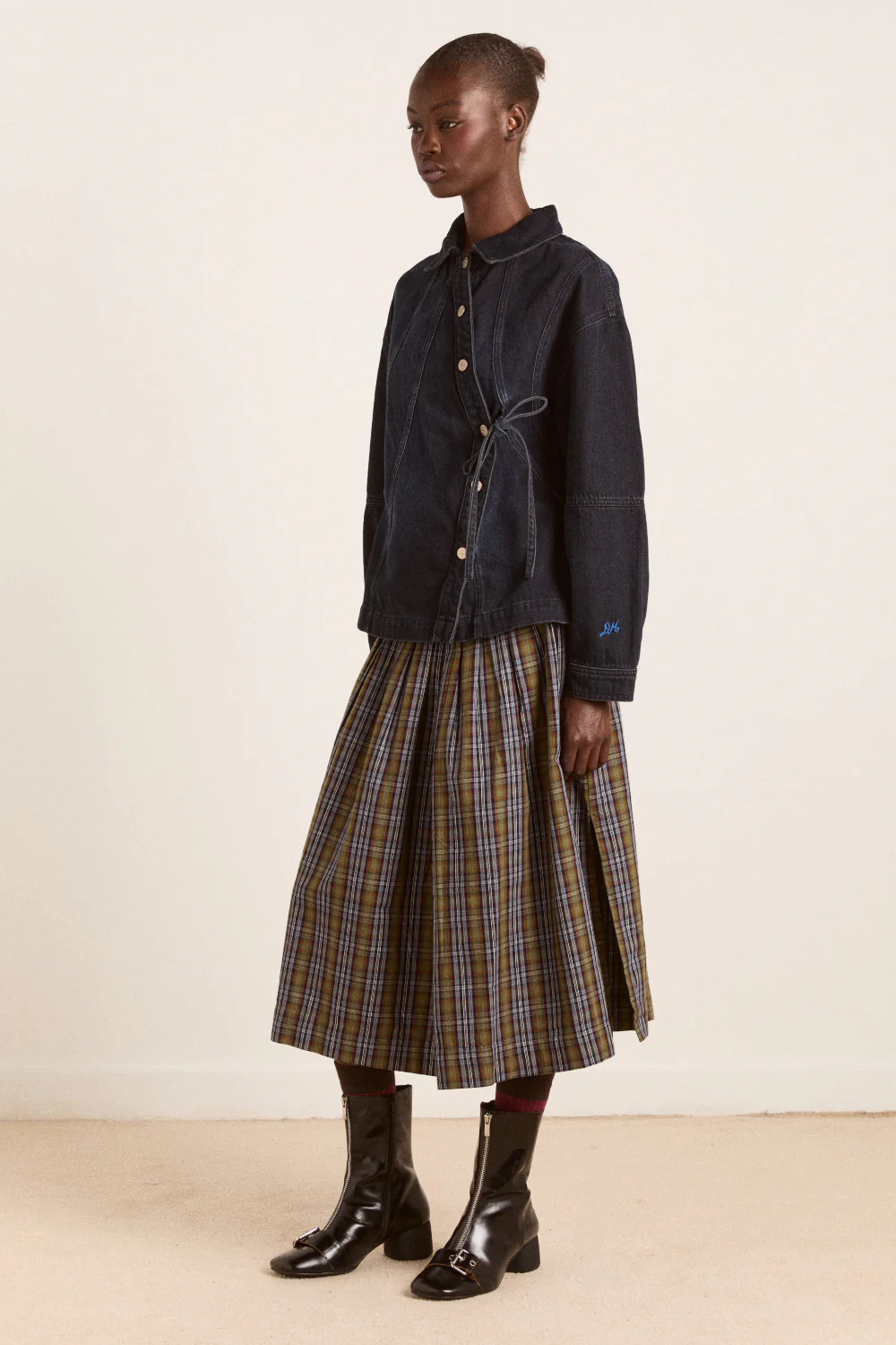 finella denim shirt - wavy seams