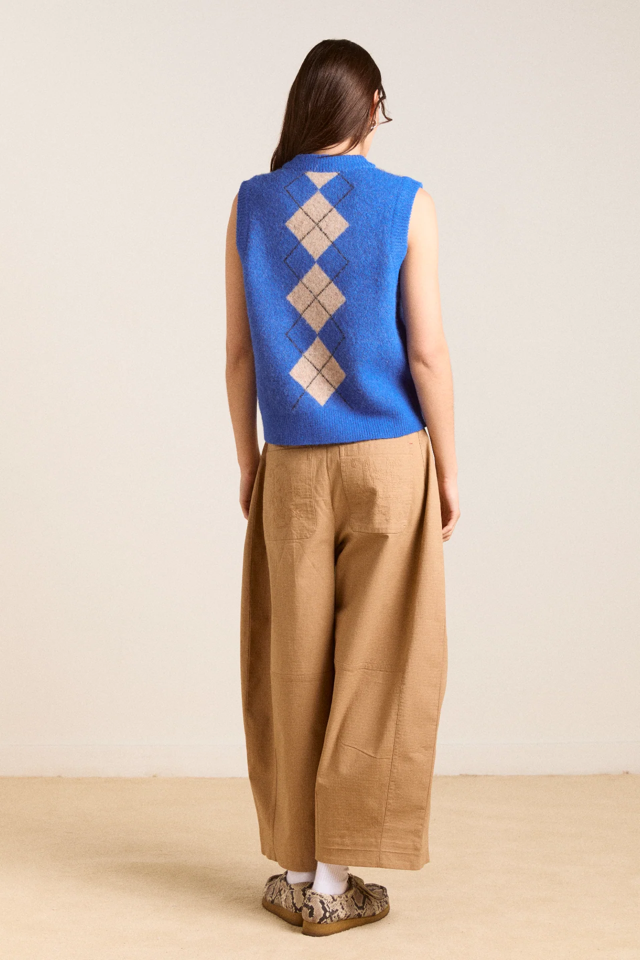 aggie knitted vest - argyle