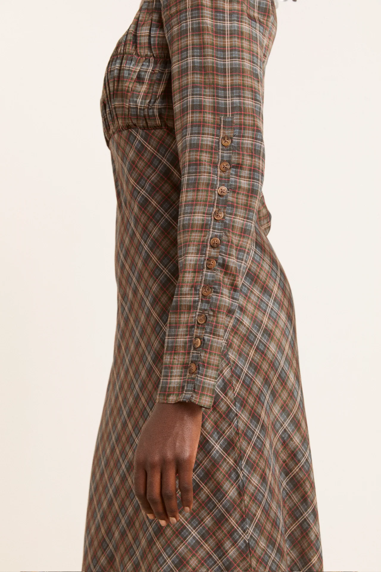 marissa sheer midi dress - multi check