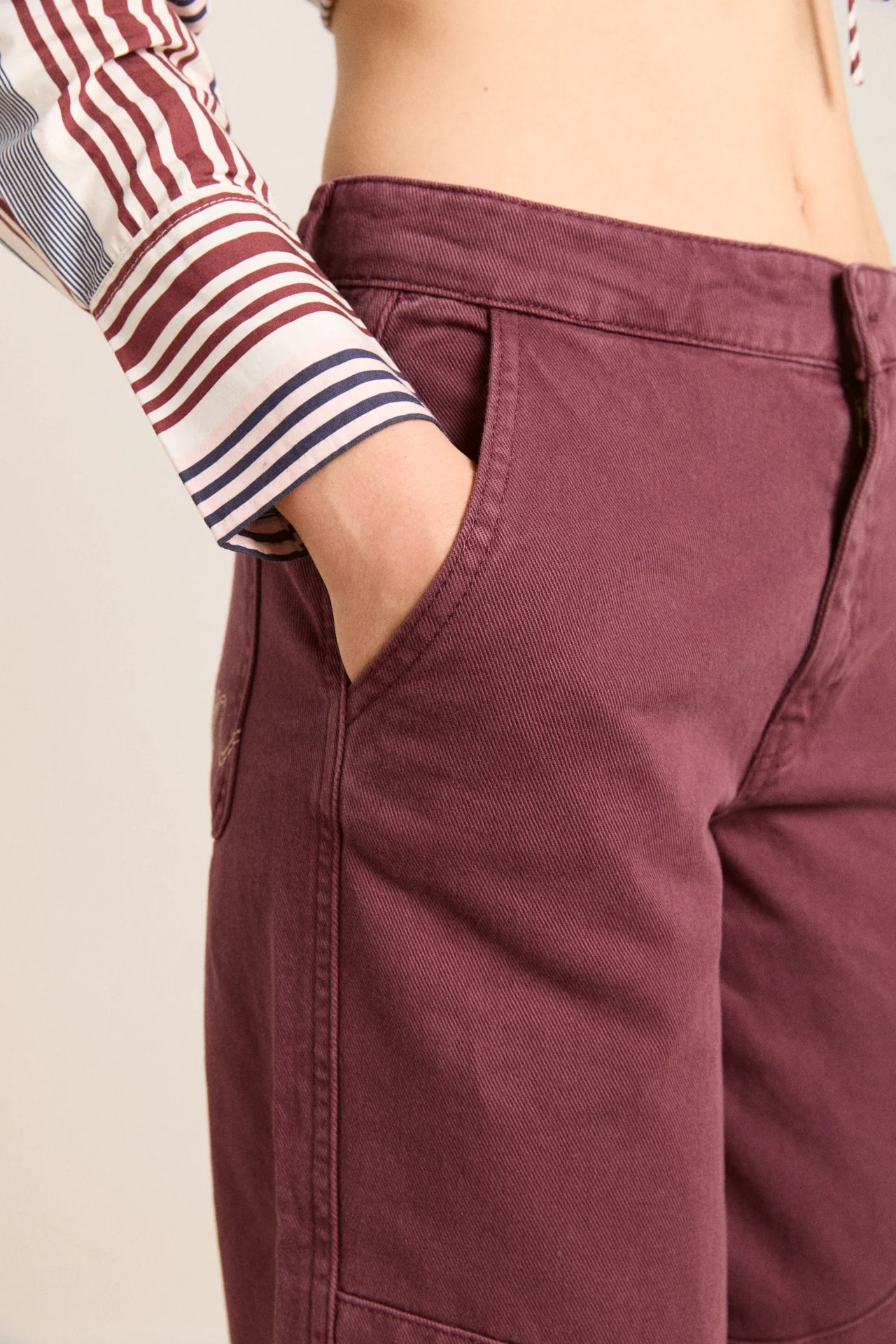 drew jeans - burgundy