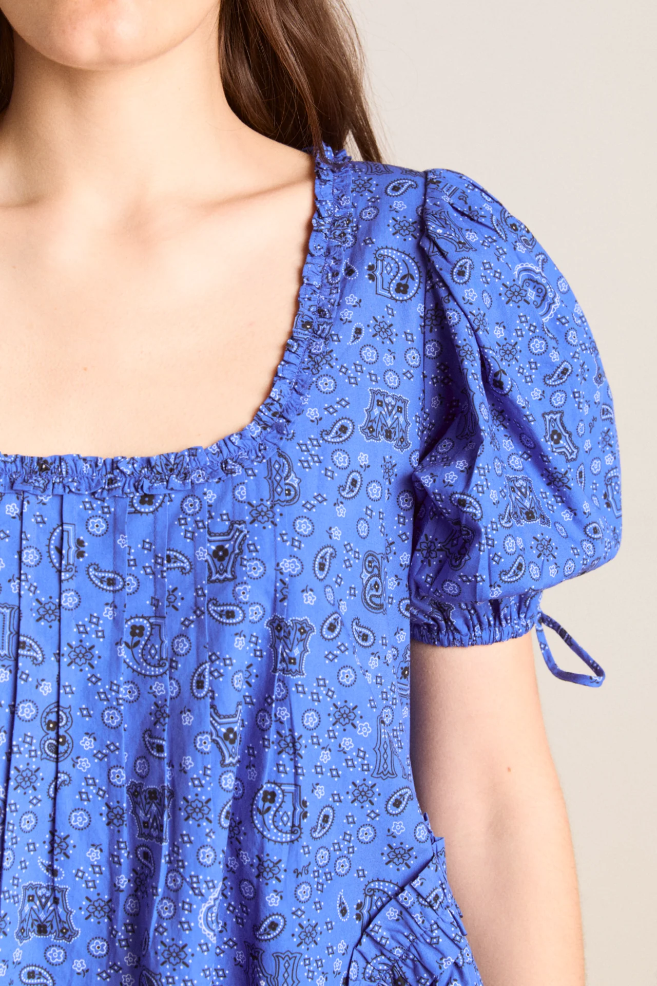meri mini dress - blue paisley
