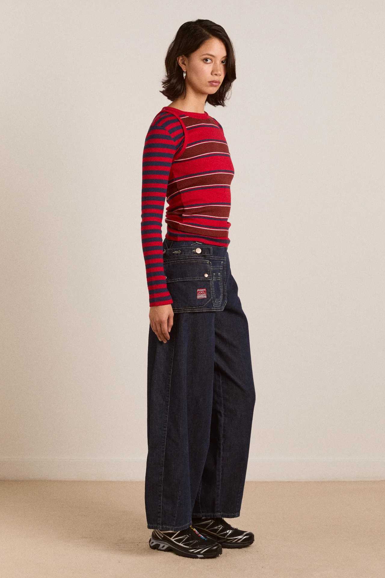 manon layered ls tee red stripe