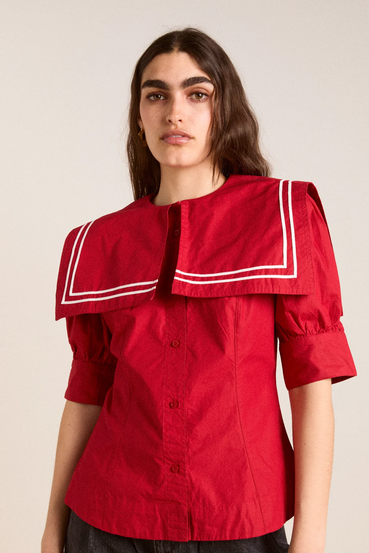 keisha blouse - cherry red