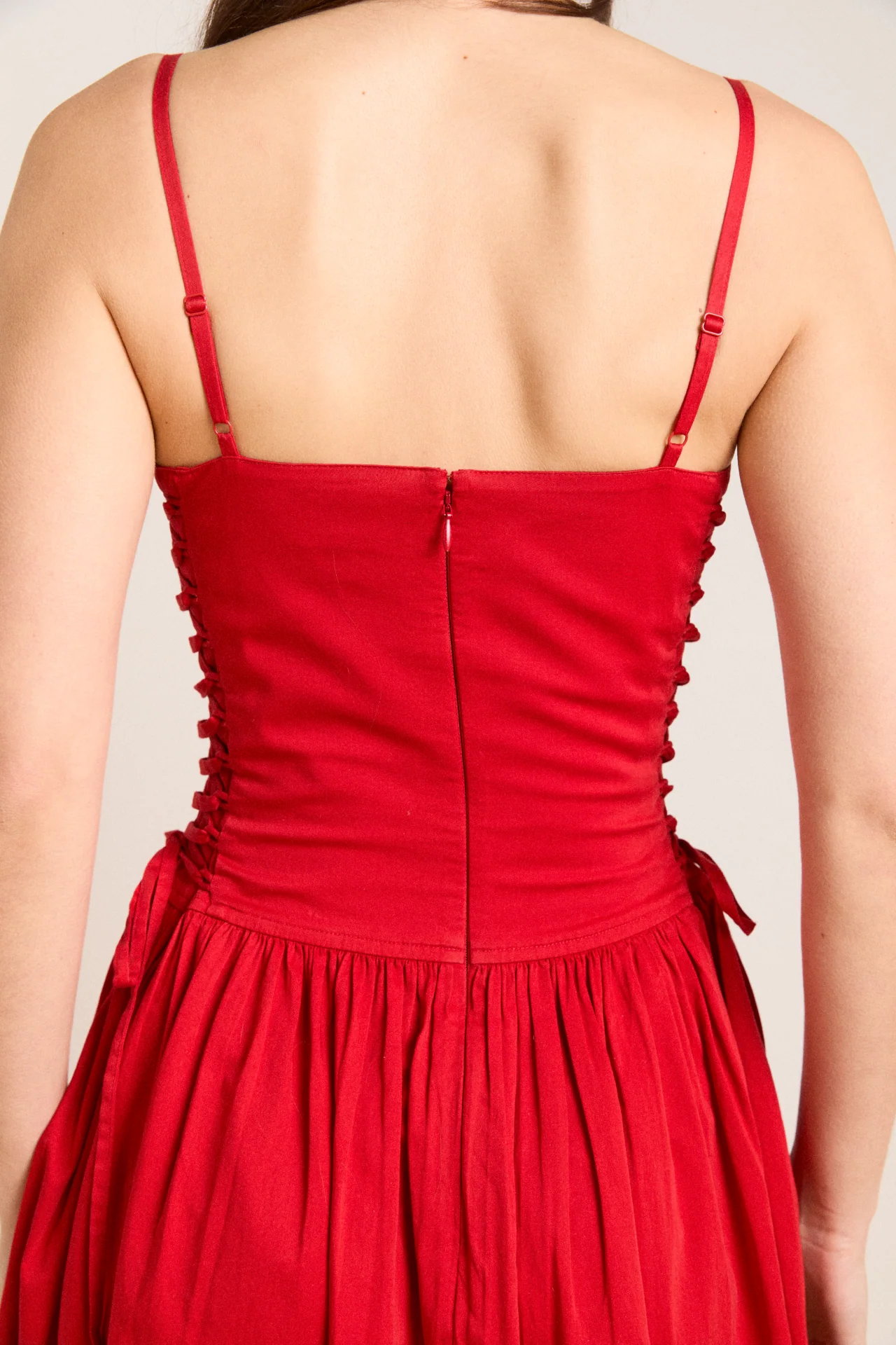 angelina midi dress - red
