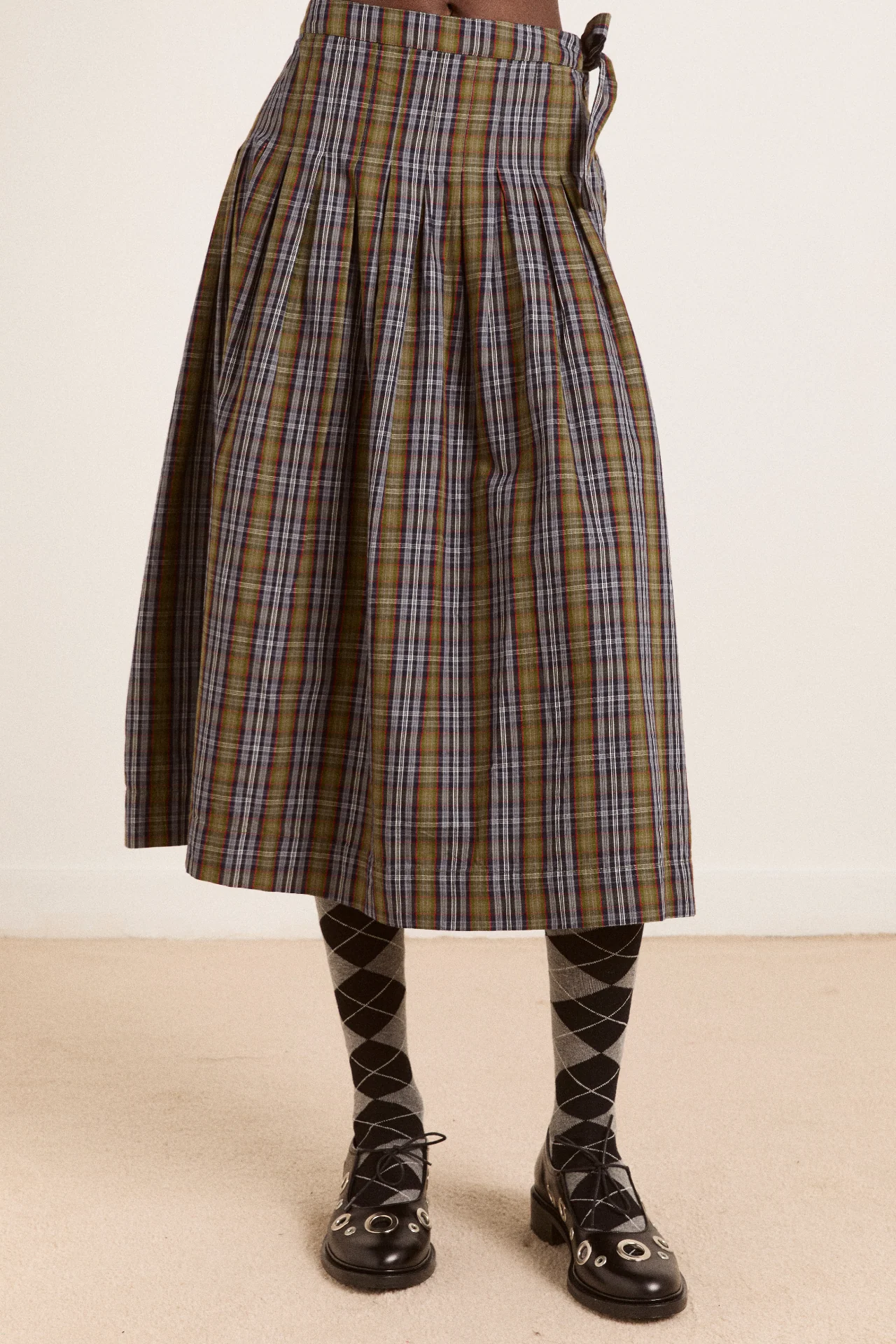 josie midi skirt - multi check