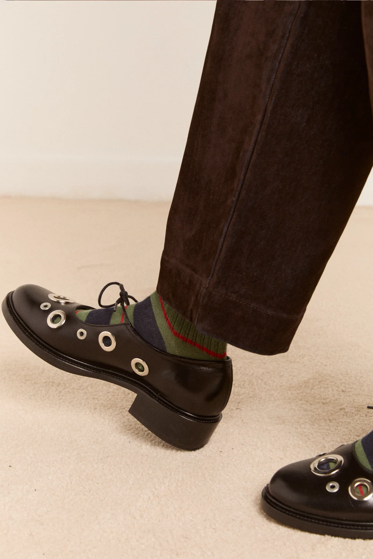 drew flocked denim jeans - chocolate brown