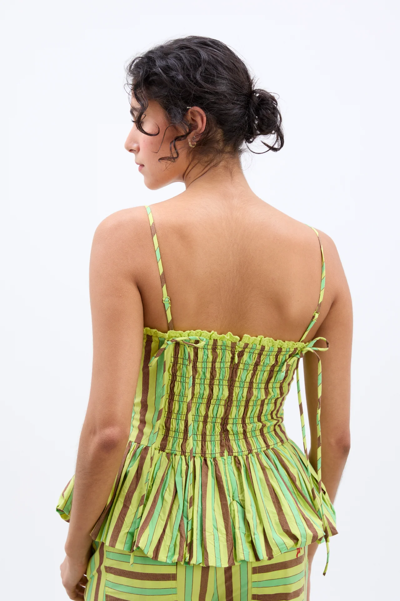 bethan bubble cami - tropical business stripe