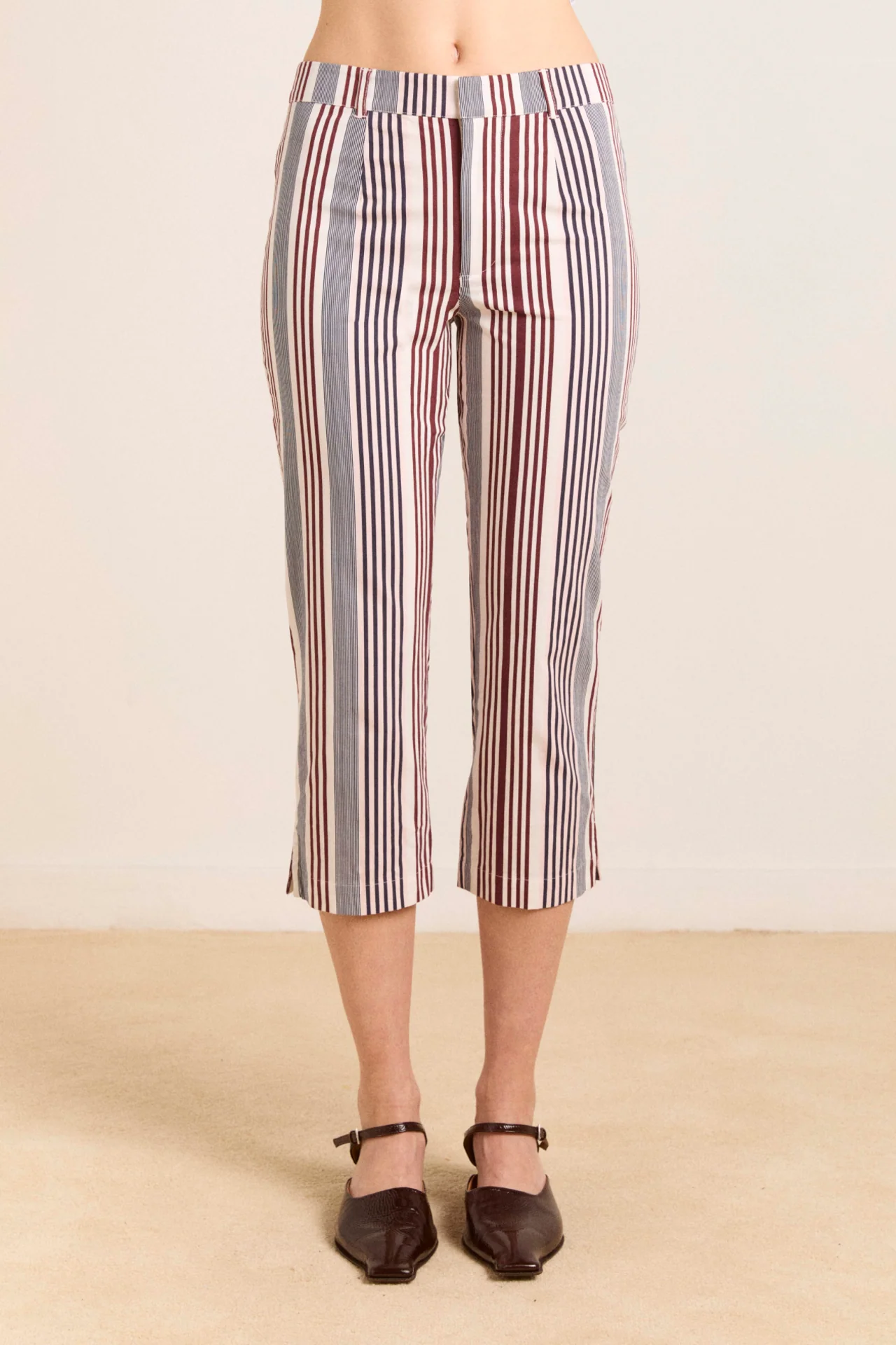 gaia capri trouser - multi business stripe