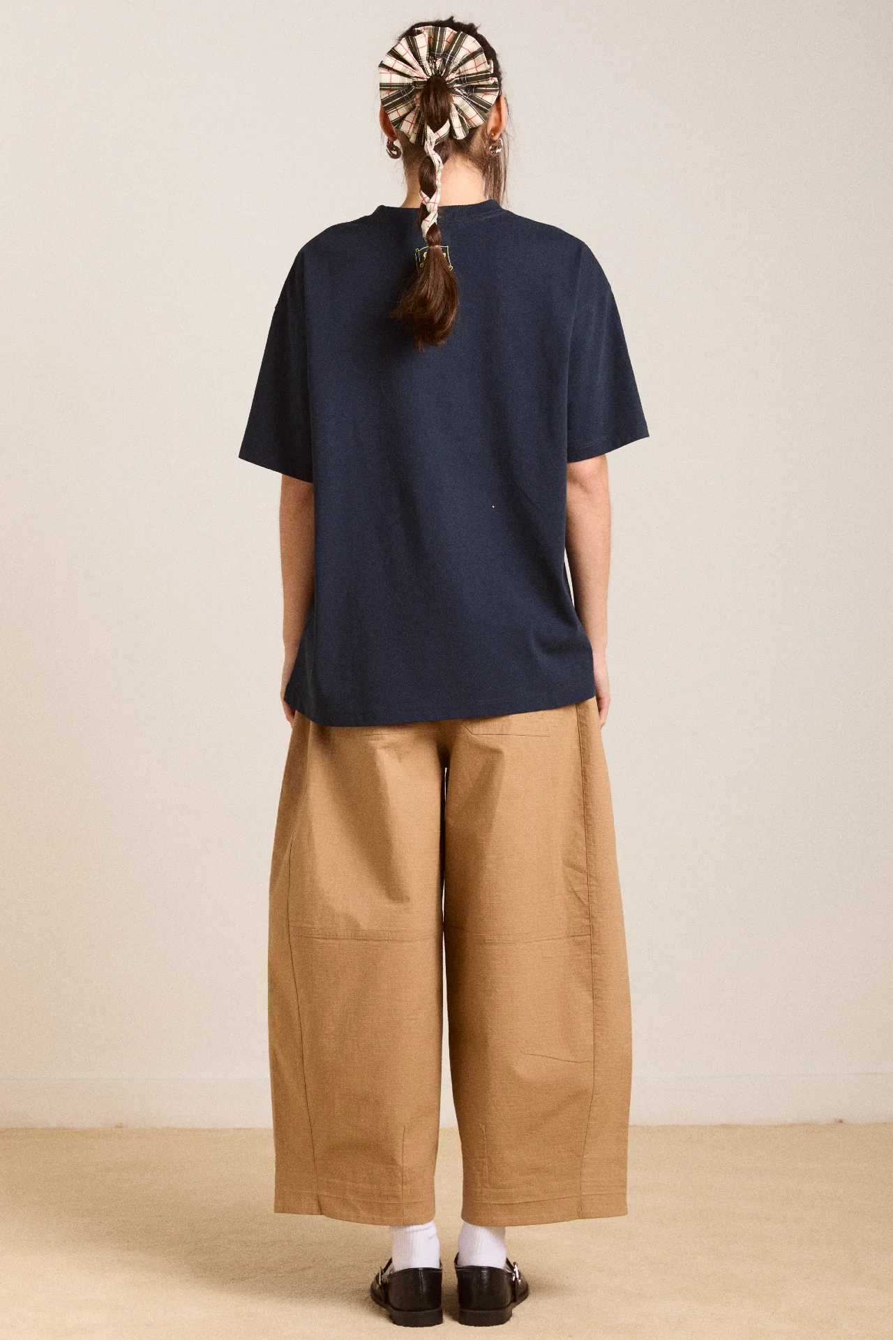 damson collegiate boyfriend tee - navy