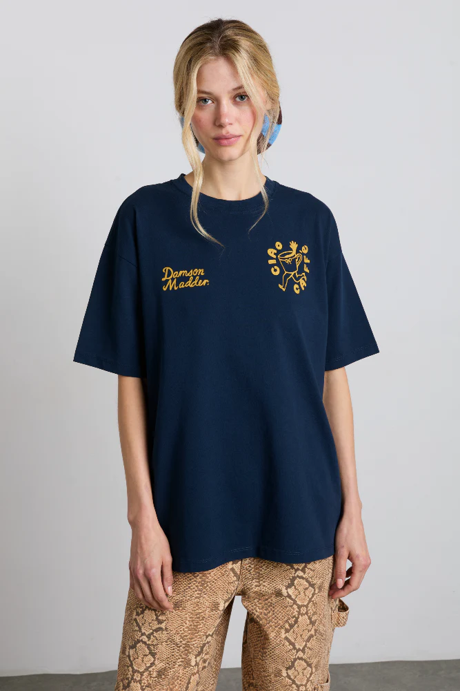 cafe pronto boyfriend tee - navy