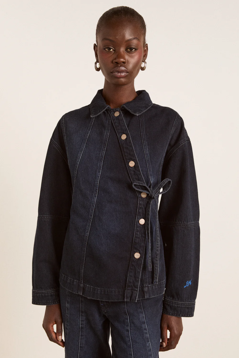 finella denim shirt - wavy seams