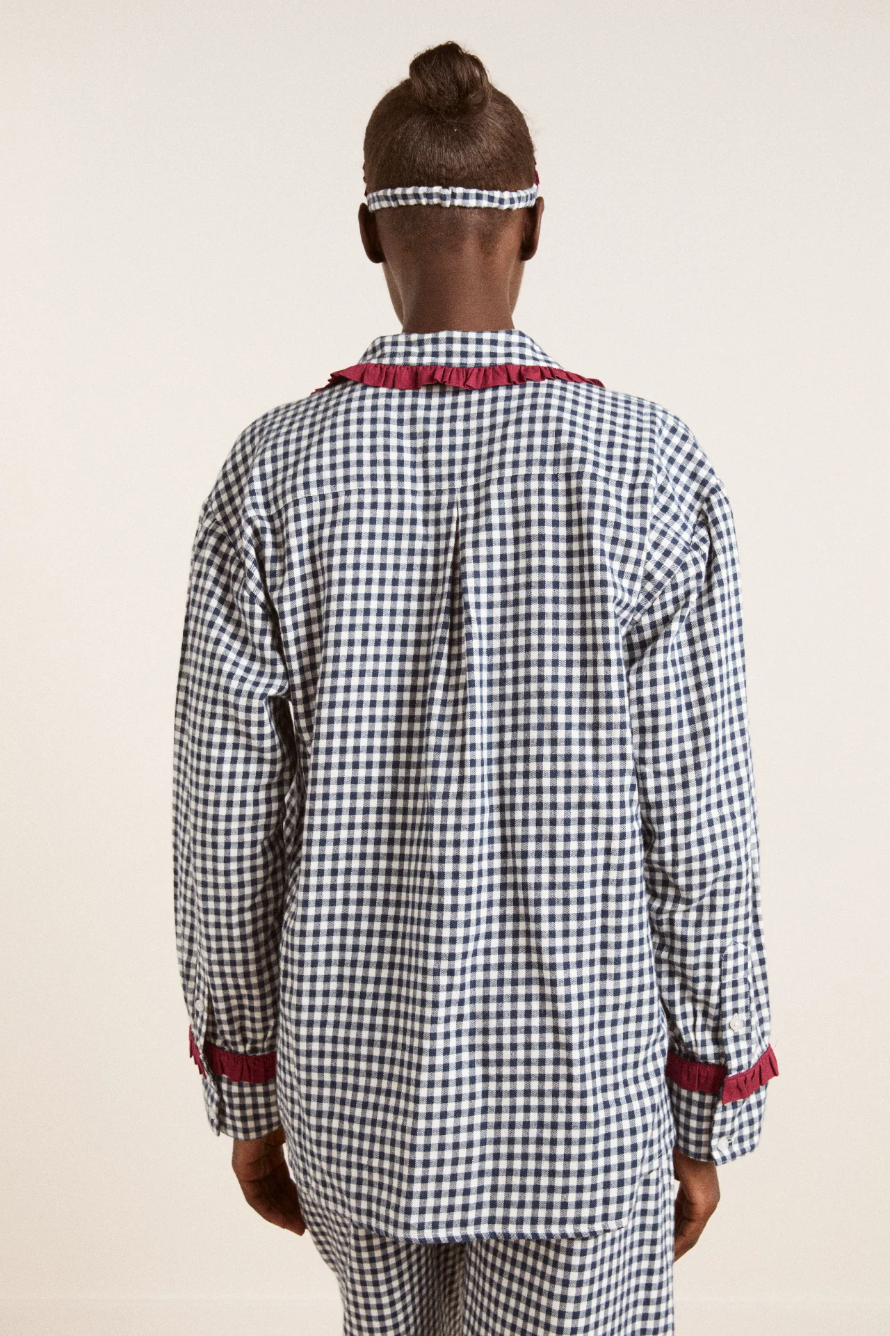 antonia pj set - navy gingham