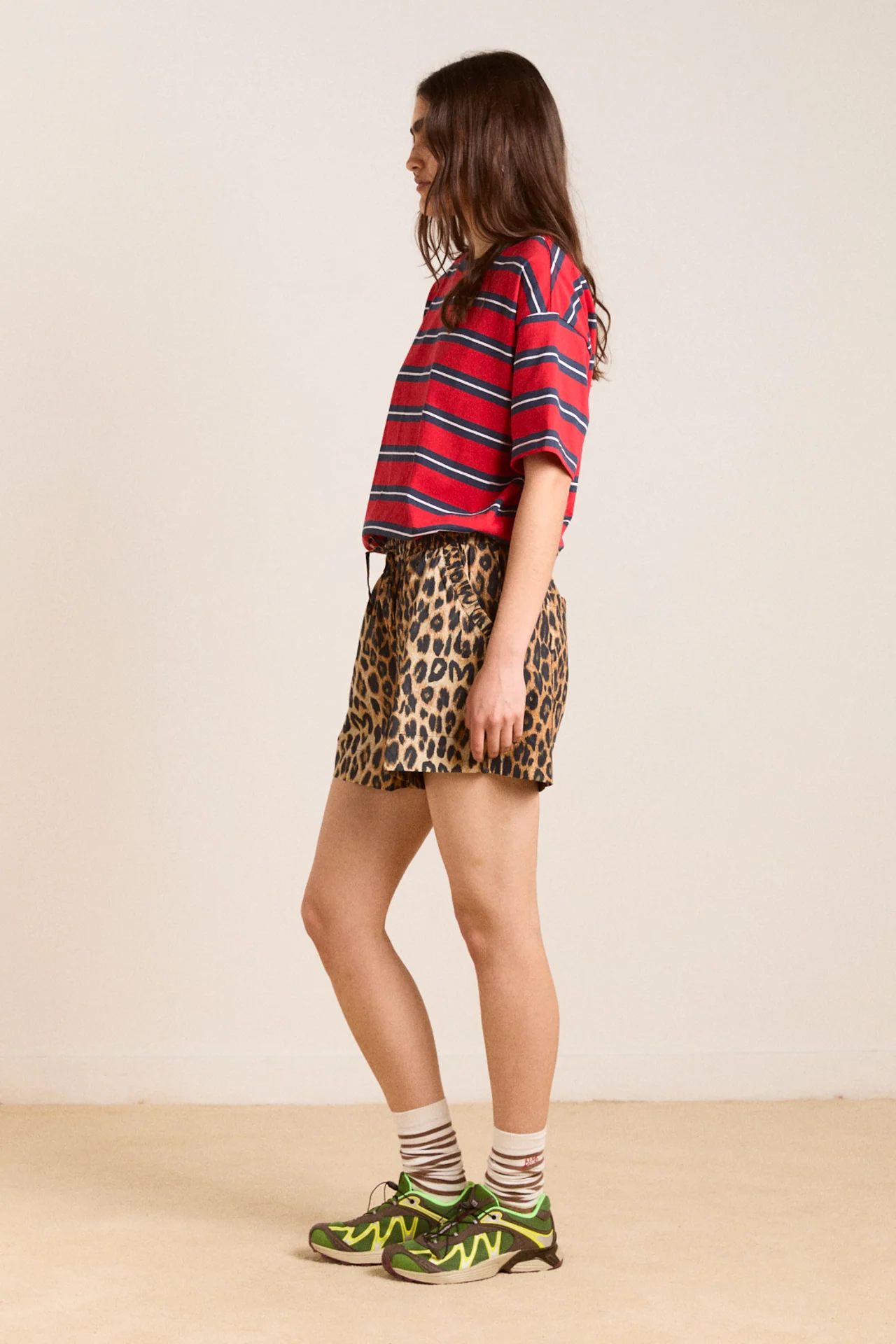 leopard pull on shorts