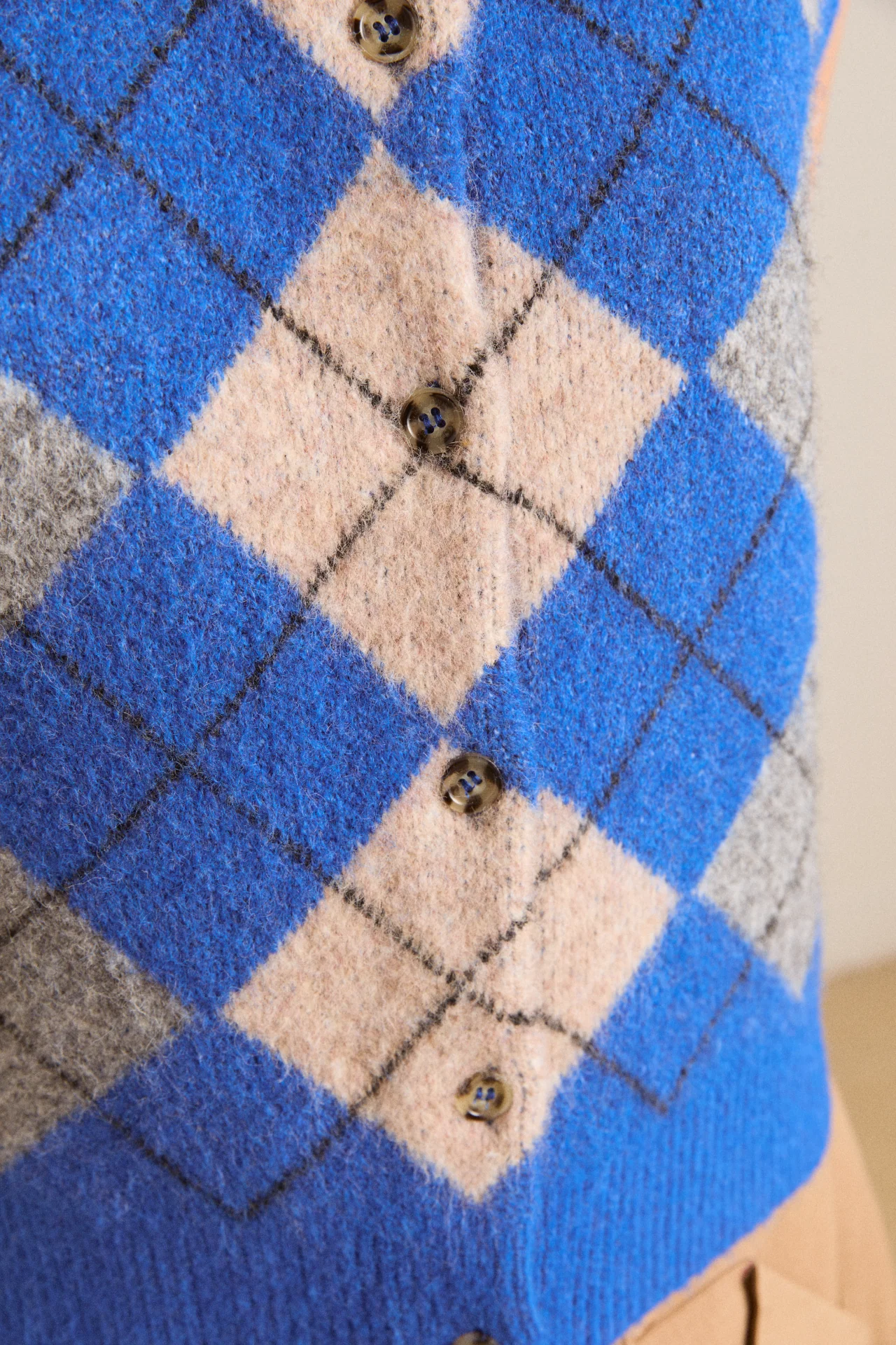 aggie knitted vest - argyle