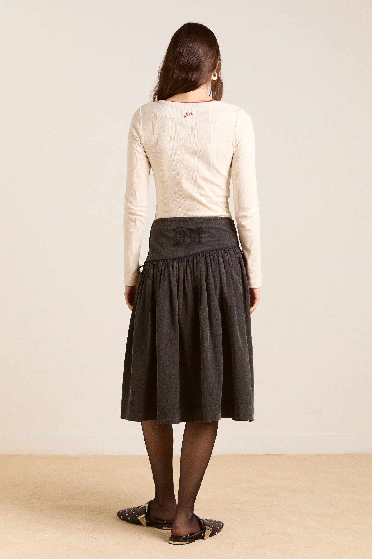 fia volume knee length skirt - carbon