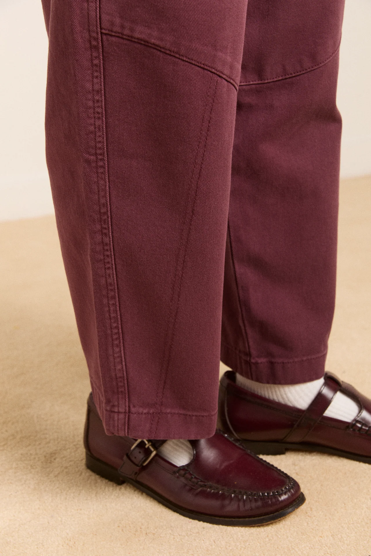 drew jeans - burgundy