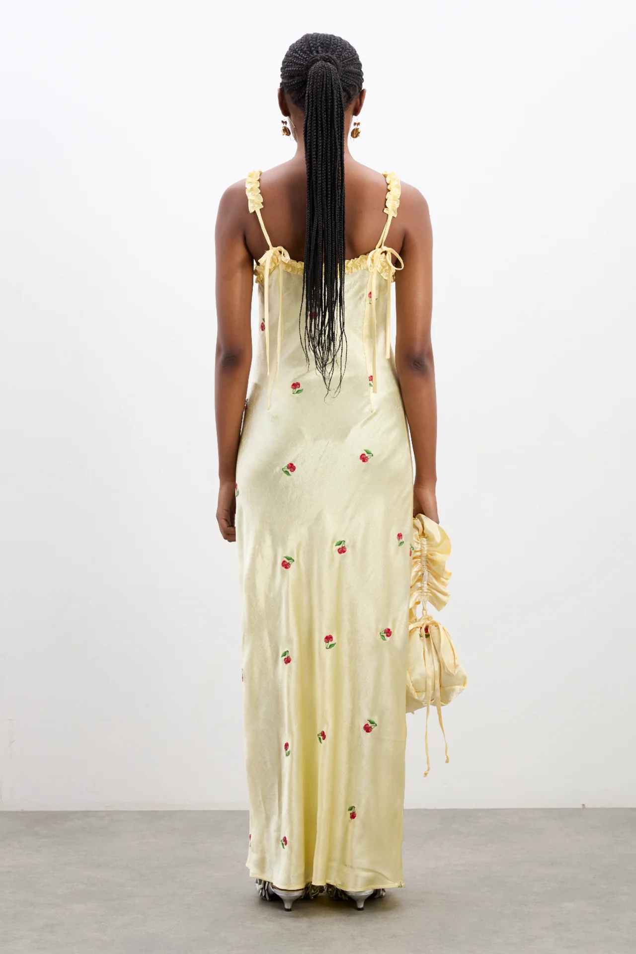 simone slip midi dress - butter yellow