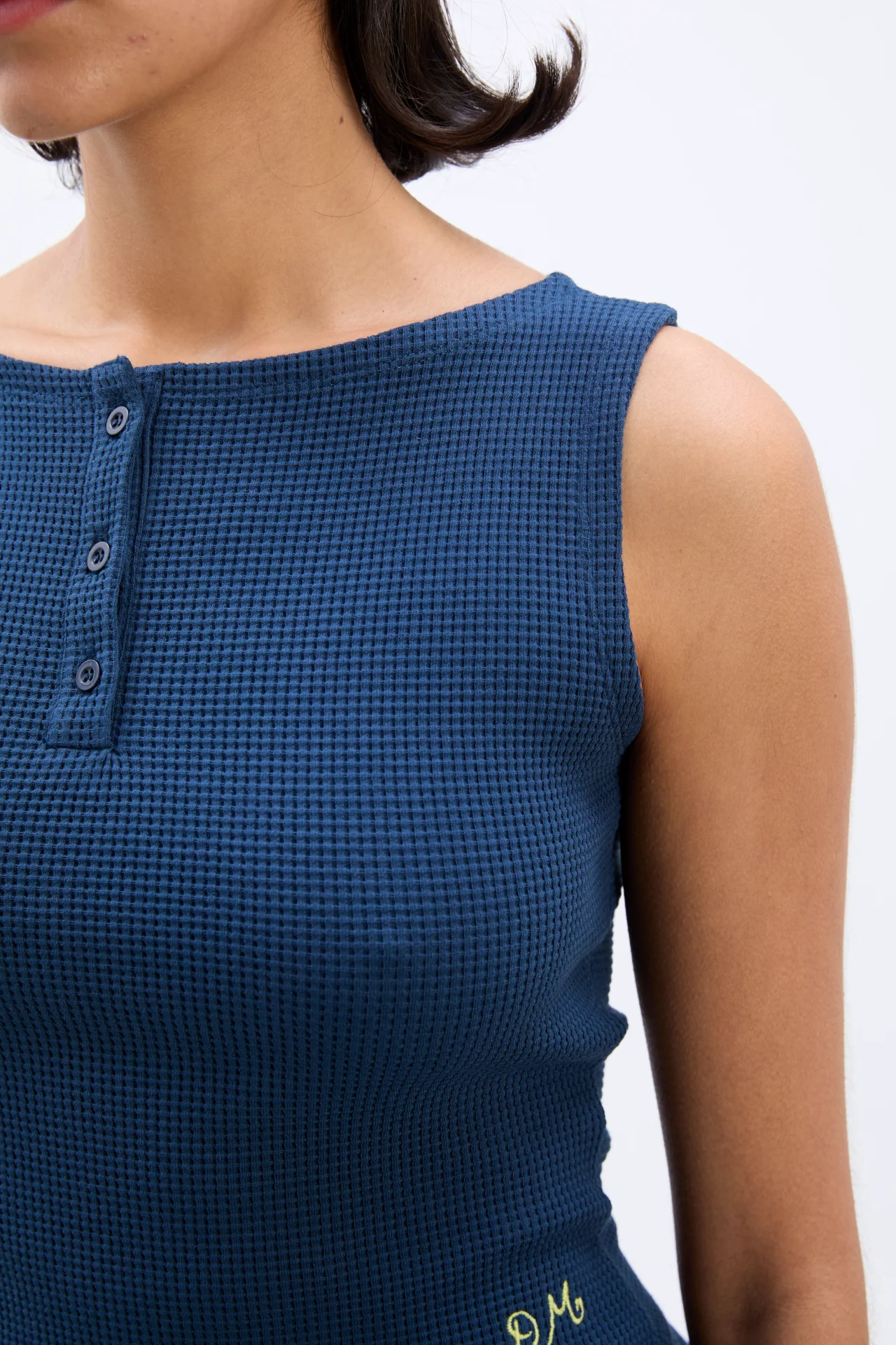 hattie waffle cami - navy/butter