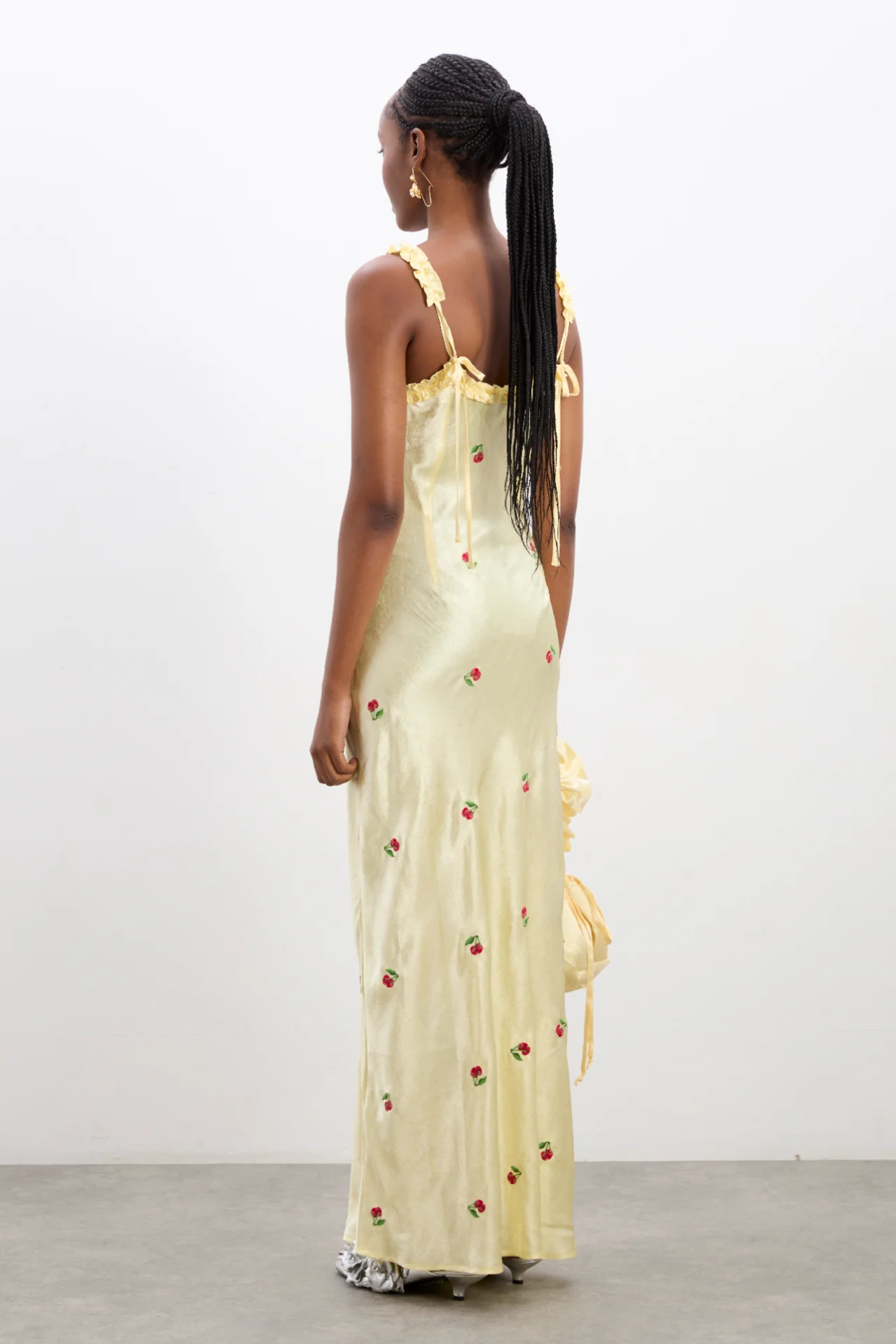 simone slip midi dress - butter yellow